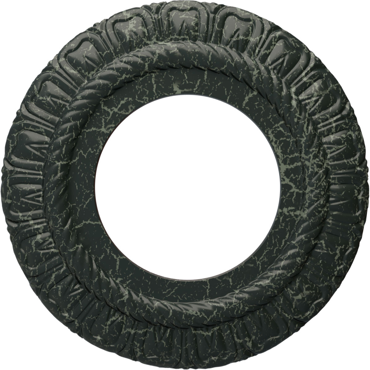 Ekena Millwork CM09CLPTC Claremont 9-in W x 9-in L Painted Turtle Crackle Polyurethane Whole Ceiling Medallion