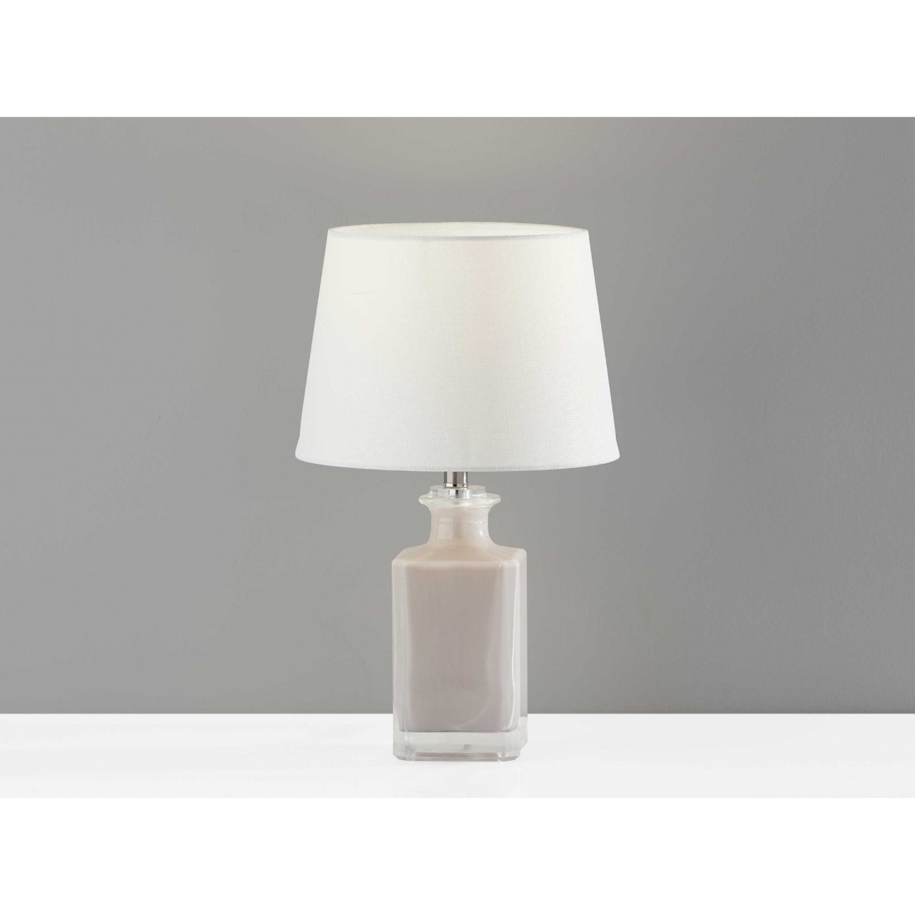HomeRoots 4000372922 Light Purple Rectangular Bottle Glass Table Lamp