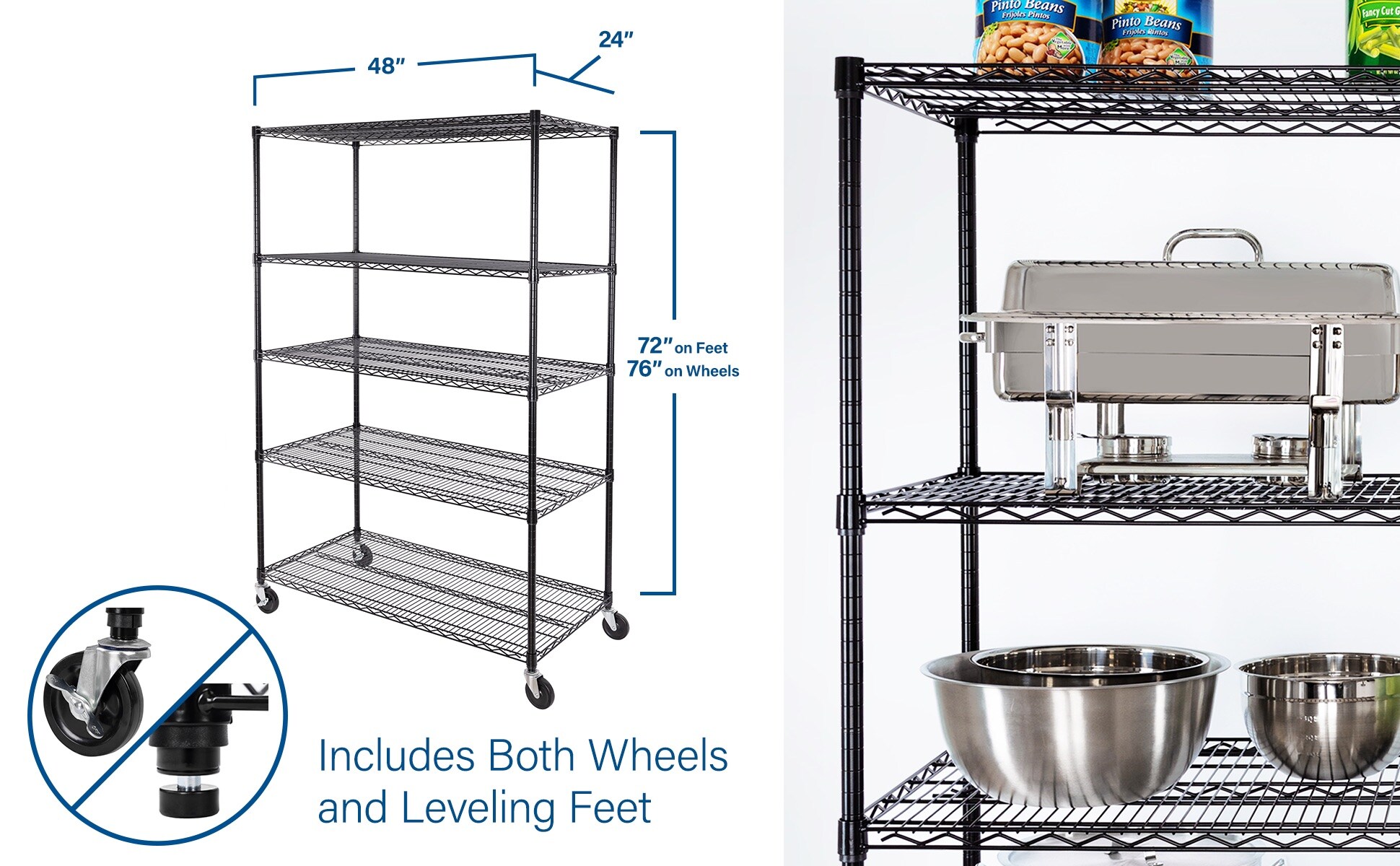 Seville Classics SHE48246B Free-Standing-Shelving - View #3