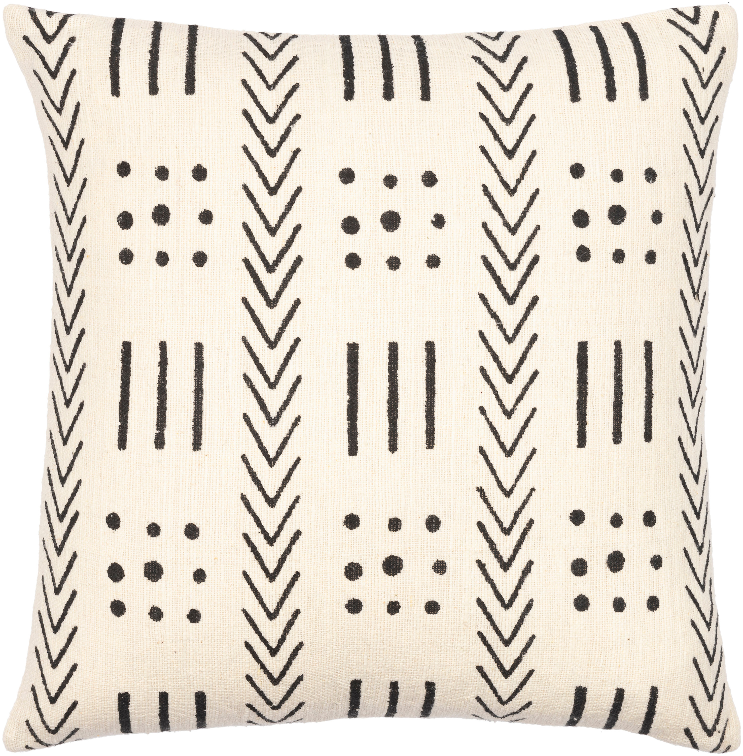 Surya MAA006-1818P Malian 18-in x 18-in Black Square Indoor Decorative Pillow
