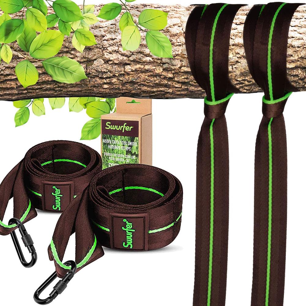 Swurfer Tree Hanging 2 Strap - 36 inch Brown Standing Swing - Residential  Use - Includes 2 Straps and 2 Carabiners