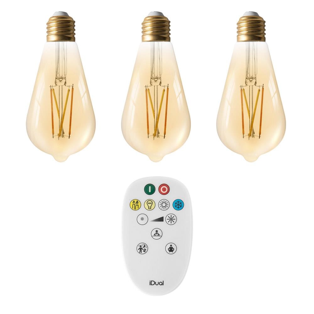 Controle Uitrusten Laatste LUTEC 60-Watt EQ ST19 Warm White Medium Base (e-26) Dimmable Smart LED  Light Bulb (3-Pack) in the General Purpose LED Light Bulbs department at  Lowes.com