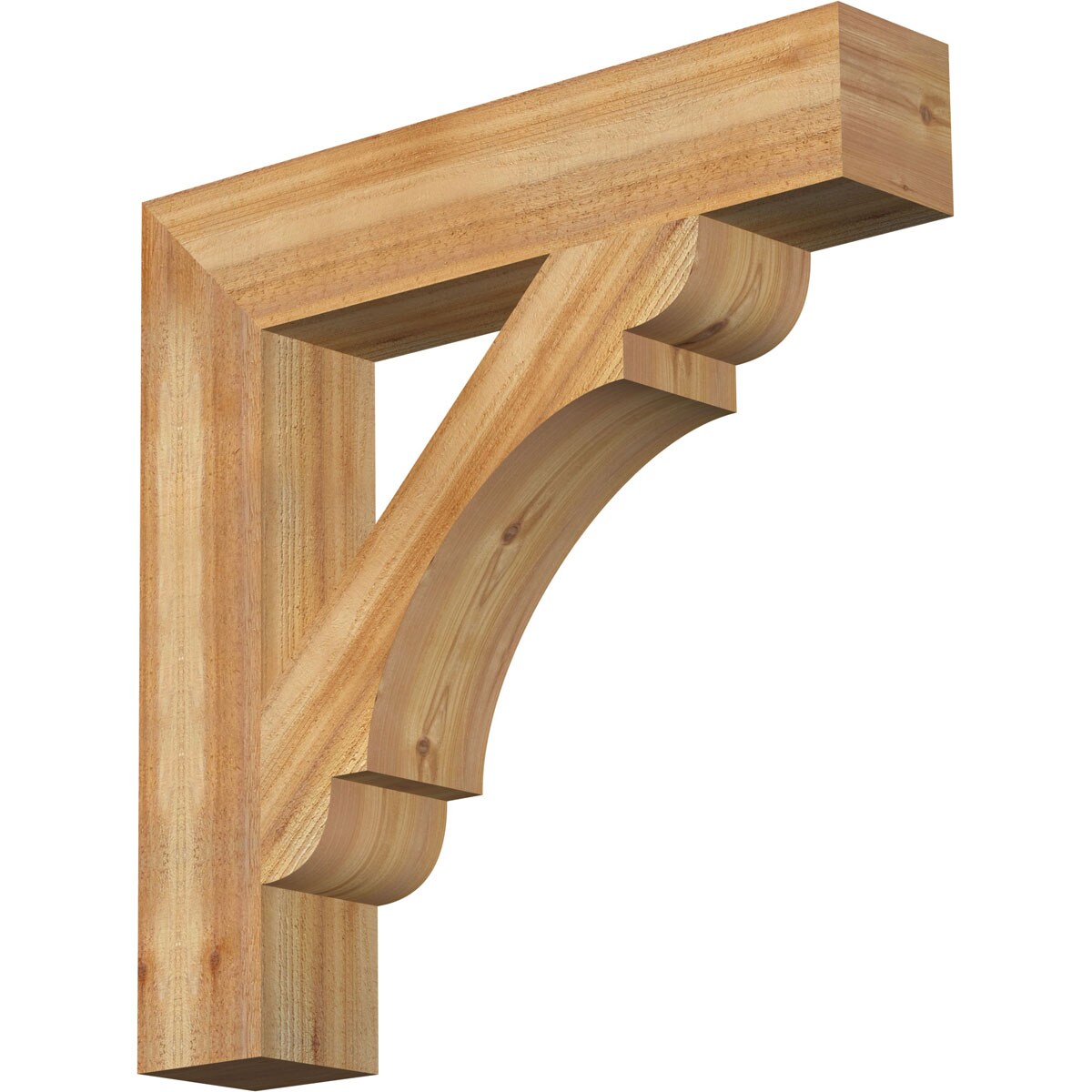 Ekena Millwork BKT06X32X32OLY05RWR Olympic block rough sawn 6-in x 32-in x 32-in Western red cedar Brown Wood Standard bracket