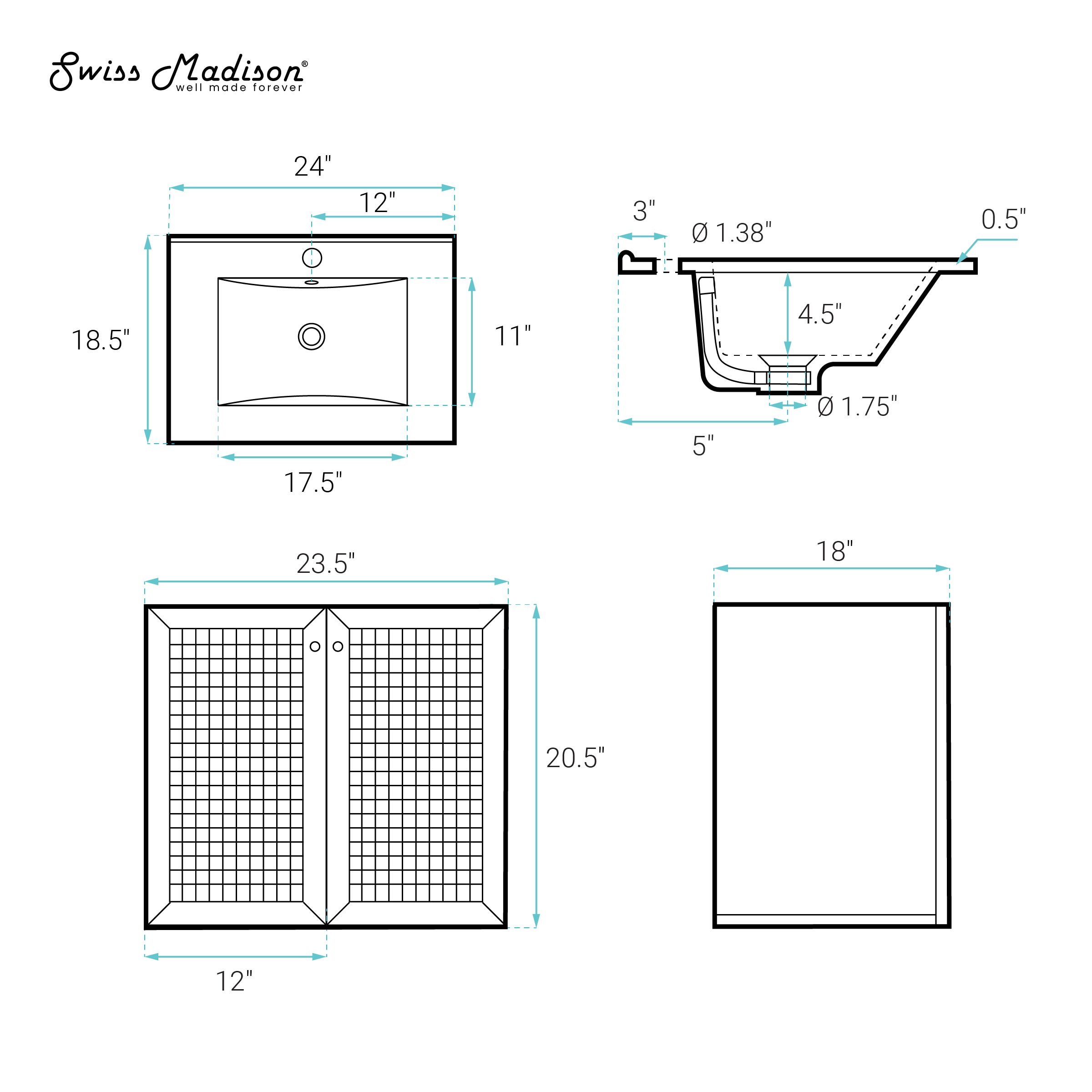 Swiss Madison SM-25-BVCHX07WO Bath-Vanity-Combo - View #2