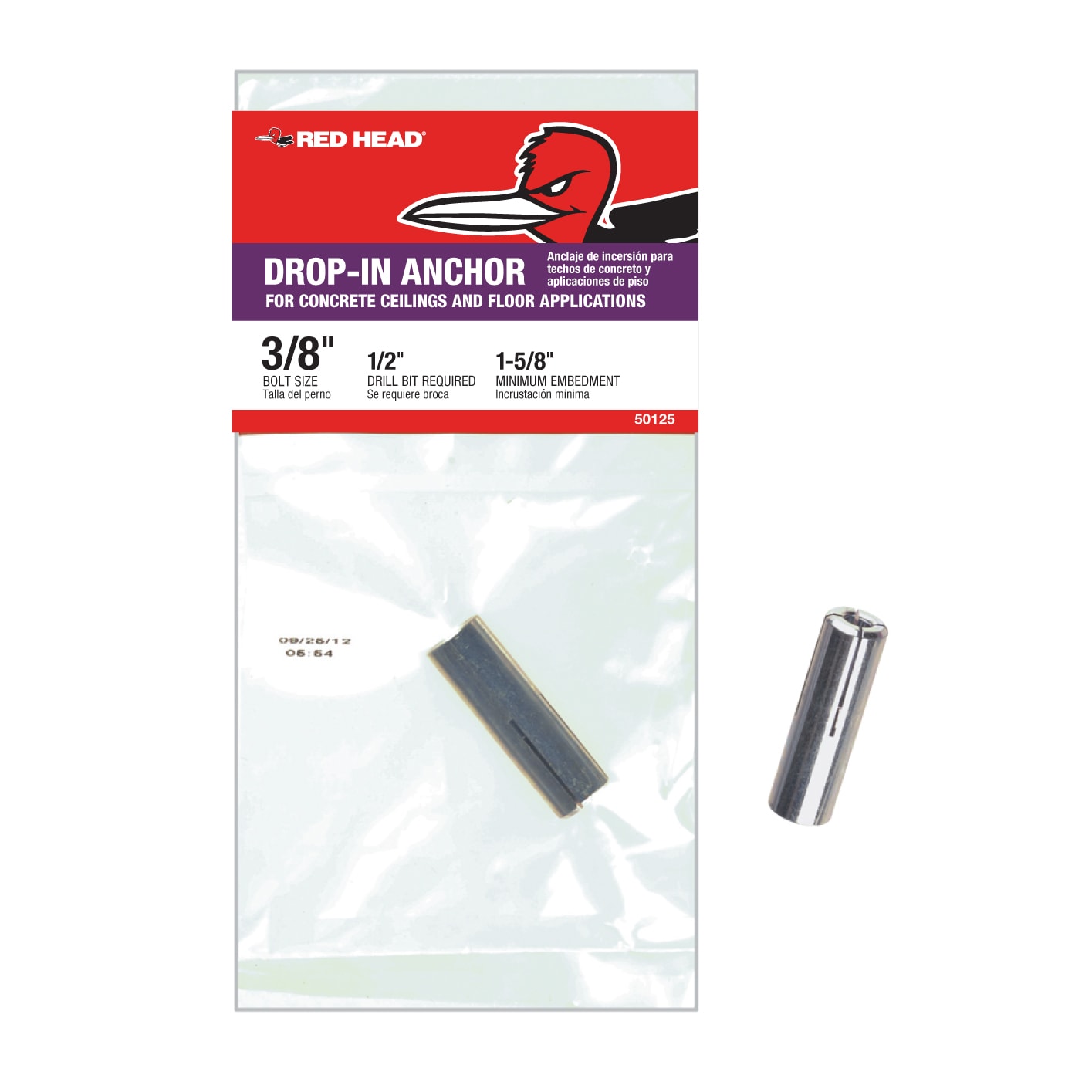 Simpson Strong Tie DIA50 Simpson Strong-Tie Carbon Steel Drop-In Anchor 1/2-inch Rod 2-inch body 50 per Box 