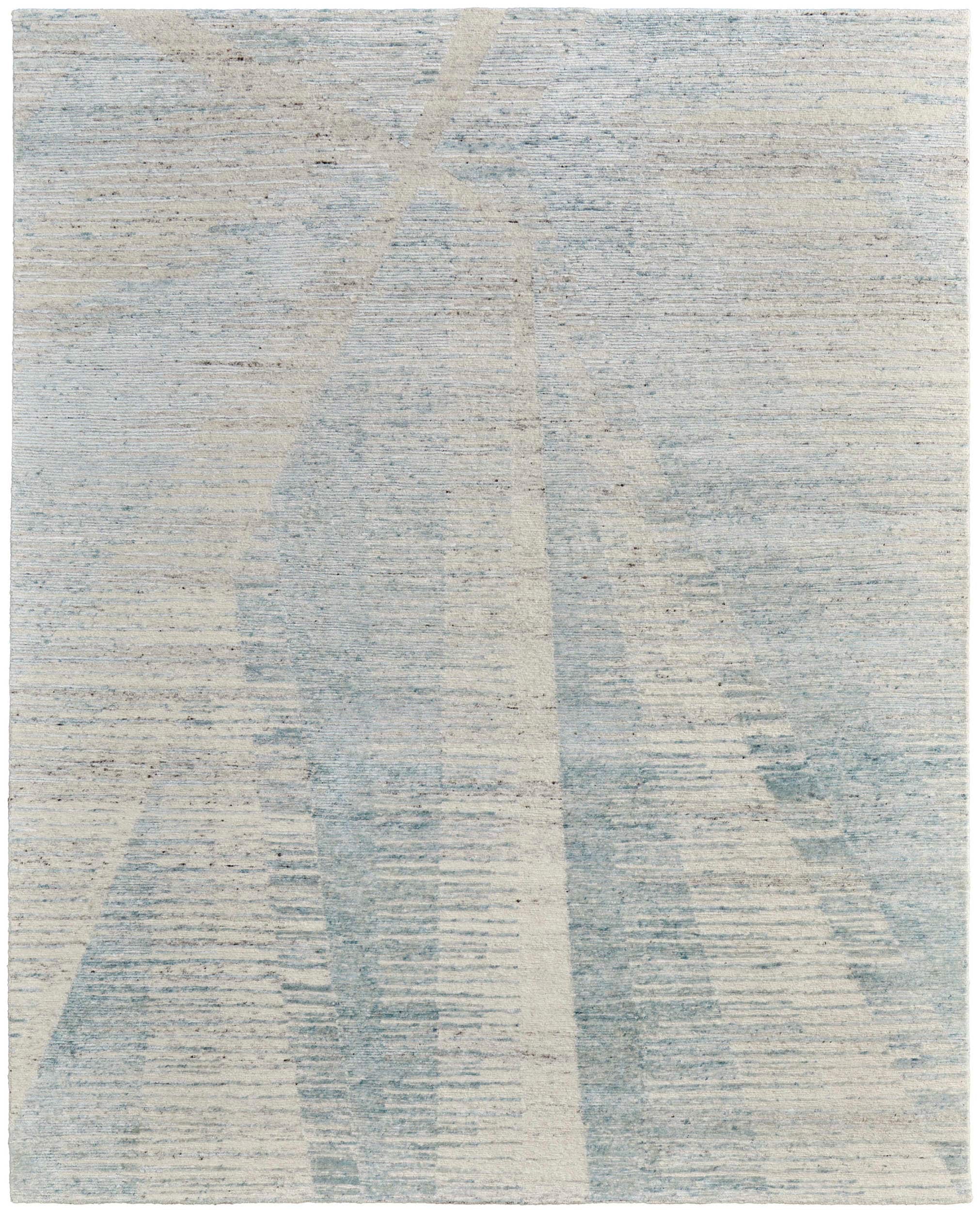 Room Envy BRIR69CHMNTIVYG50 9 x 12 (ft) Knotted Wool Blue/Ivory/Silver Rectangular Indoor Abstract Area rug