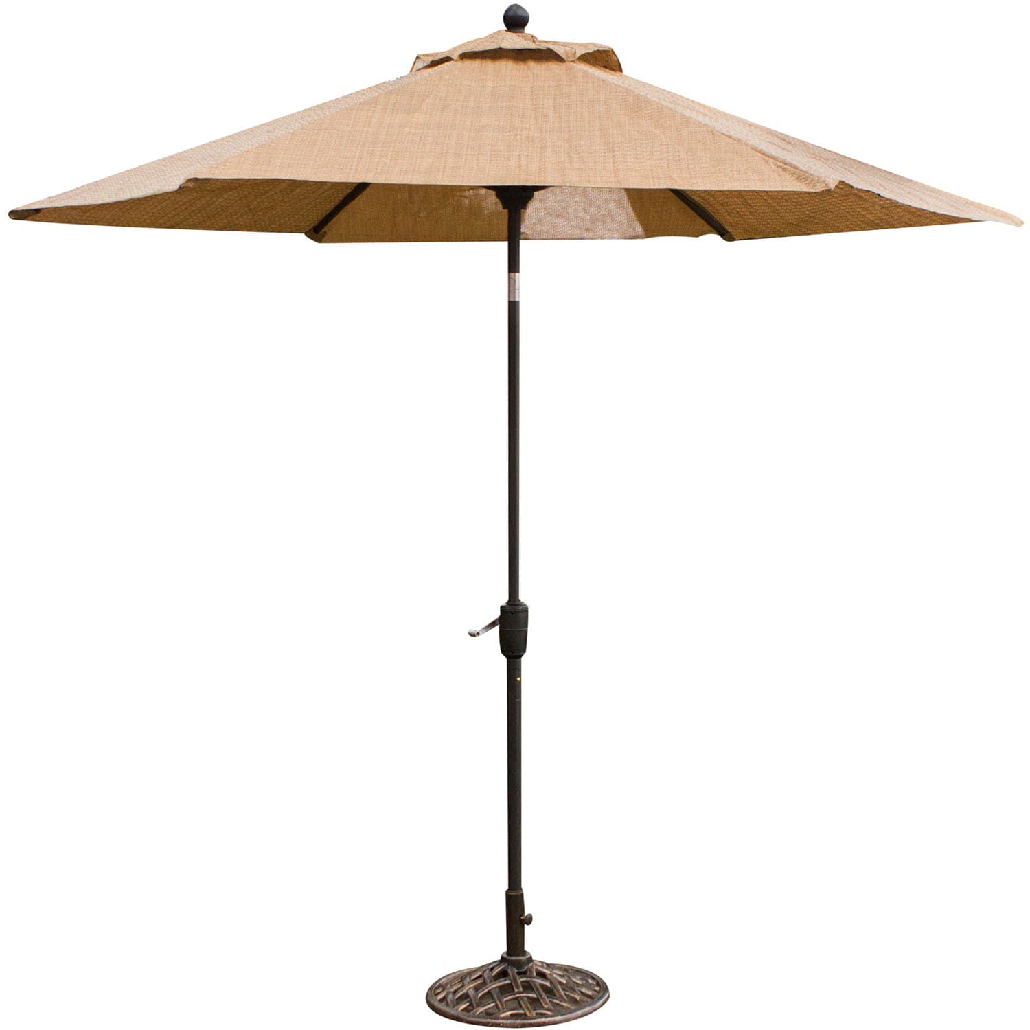 Tan and Bronze 7-Piece Outdoor Dining Set with Swivel Rockers