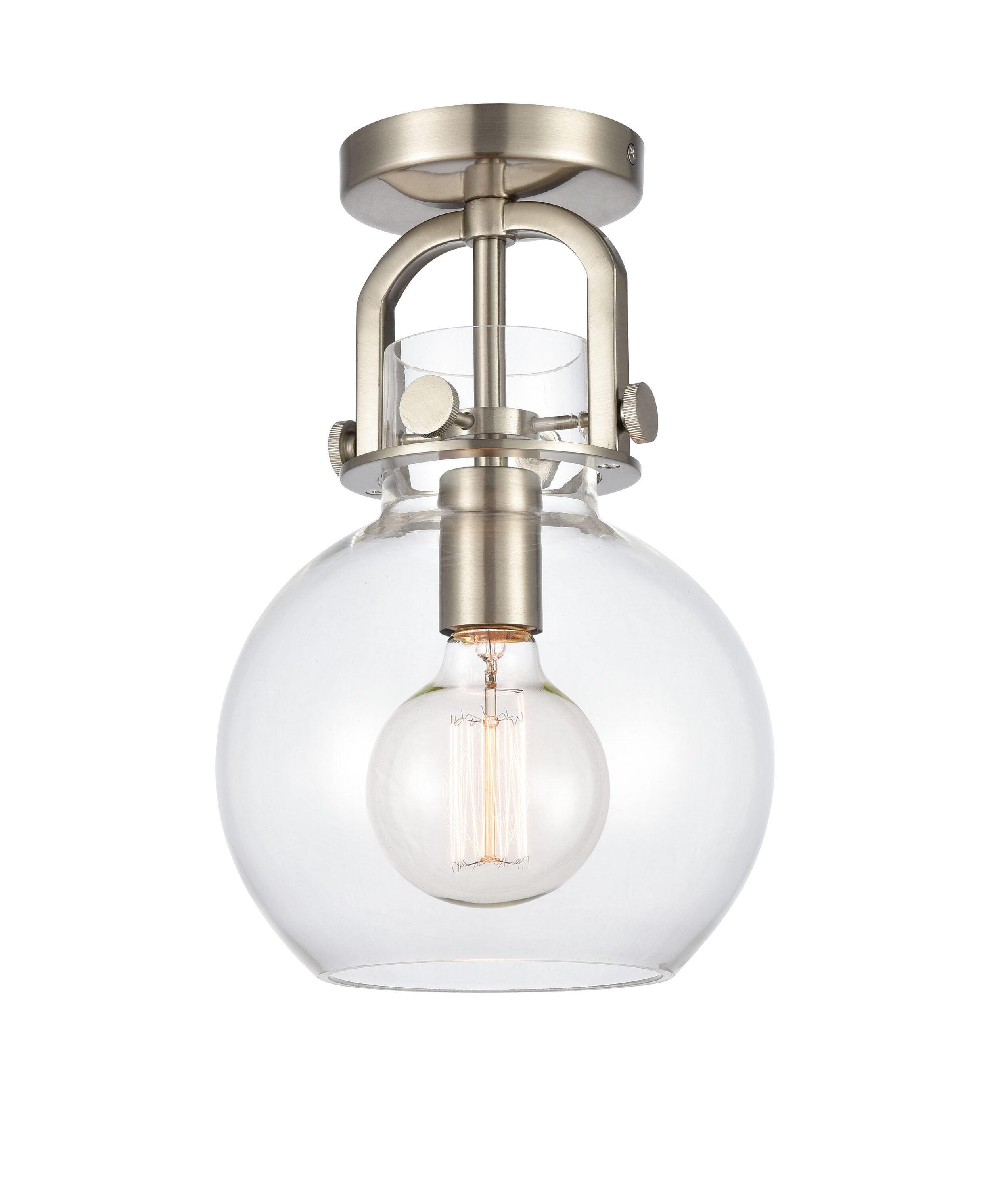 Innovations Lighting Newton Sphere 1-Light Brushed Nickel Flush Mount ...