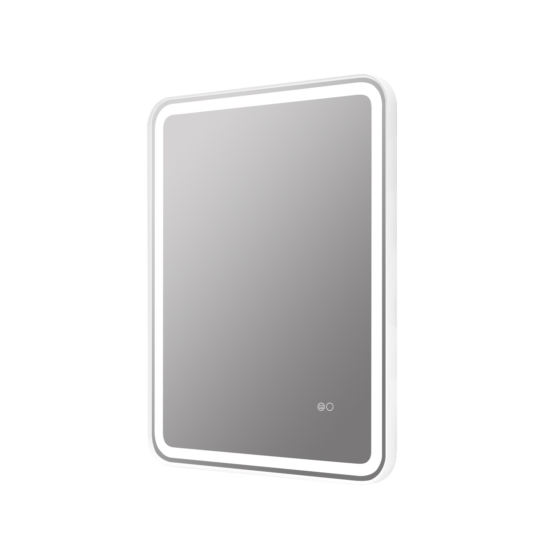 Forclover MF06-24TG LED Bathroom Wall Mounted Mirror 28-in x 36-in Dimmable LED Lighted White Fog Free Framed Bathroom Vanity Mirror