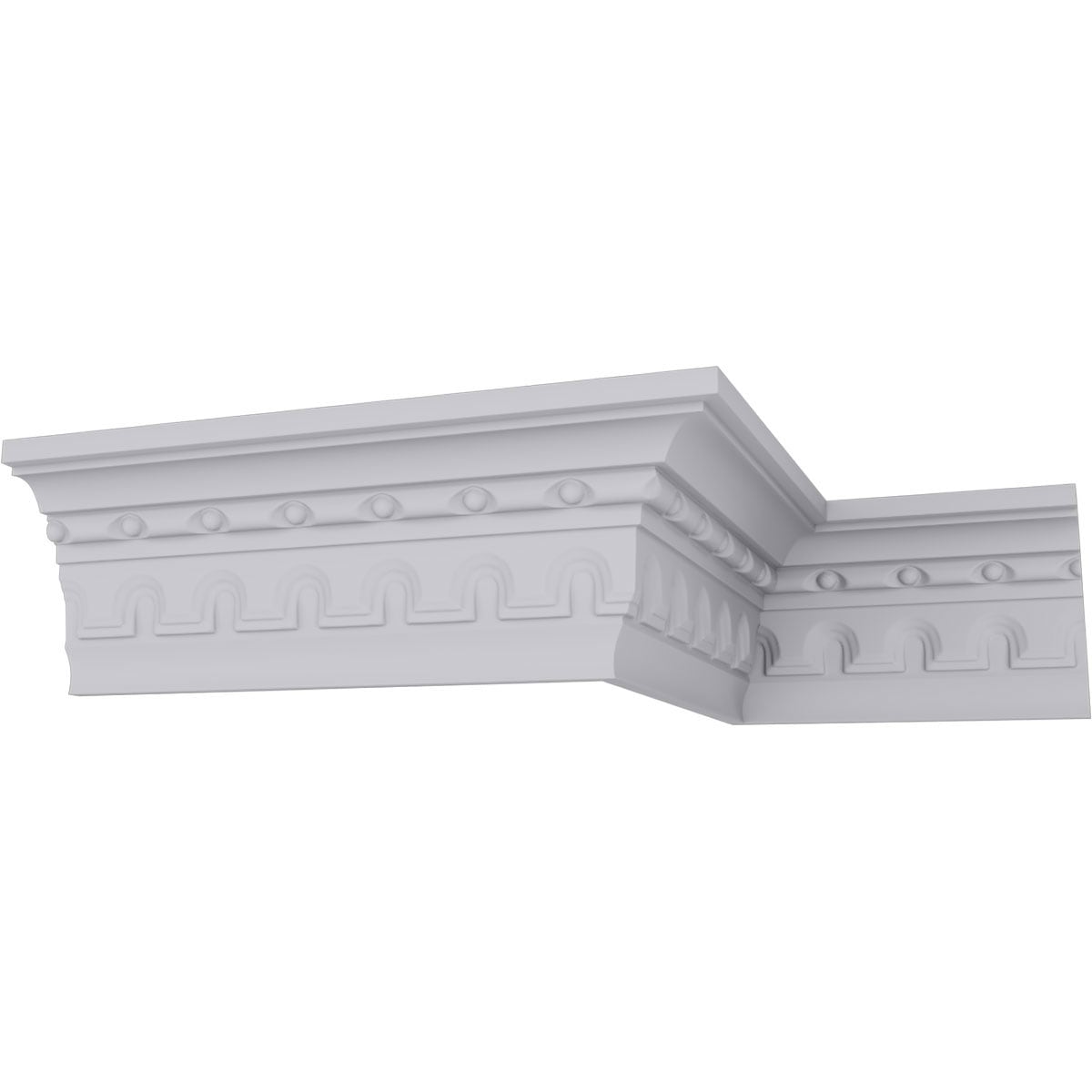 Ekena Millwork MLD04X02X04HE-CASE-2 Heaton 3-5/8-in x 7-ft 10-1/2-in Primed Urethane Crown Moulding 2.0 -Pack
