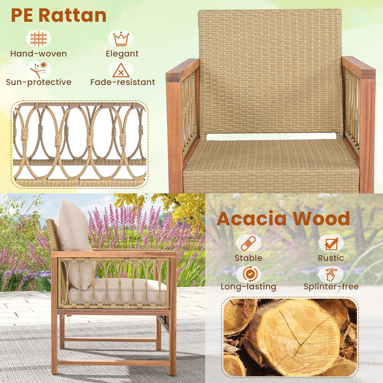 Ayelon 728BNLW4KHW72 Patio-Conversation-Sets - View #6