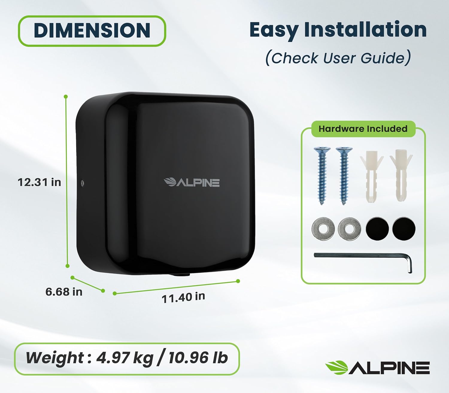 Alpine Industries 400-10-BLA Commercial-Hand-Dryers - View #5
