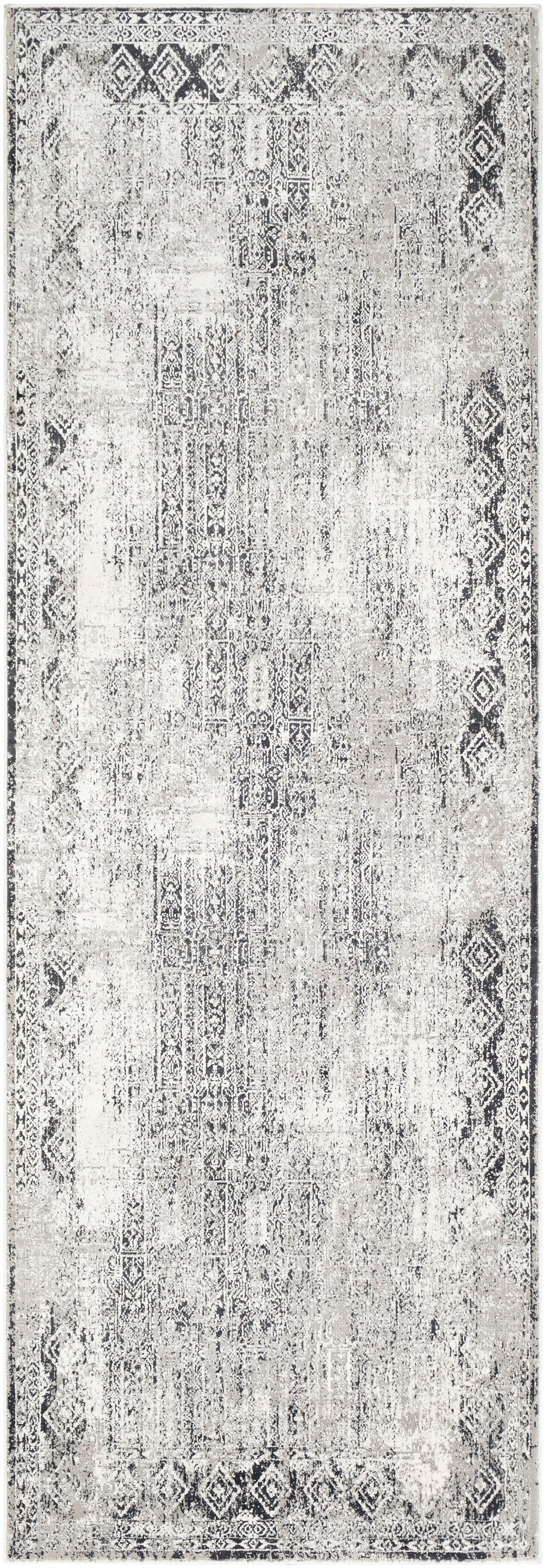 Surya MLN2307-2777 Milano 3 x 8 (ft) Synthetic Charcoal Rectangular Indoor Medallion Oriental Area rug