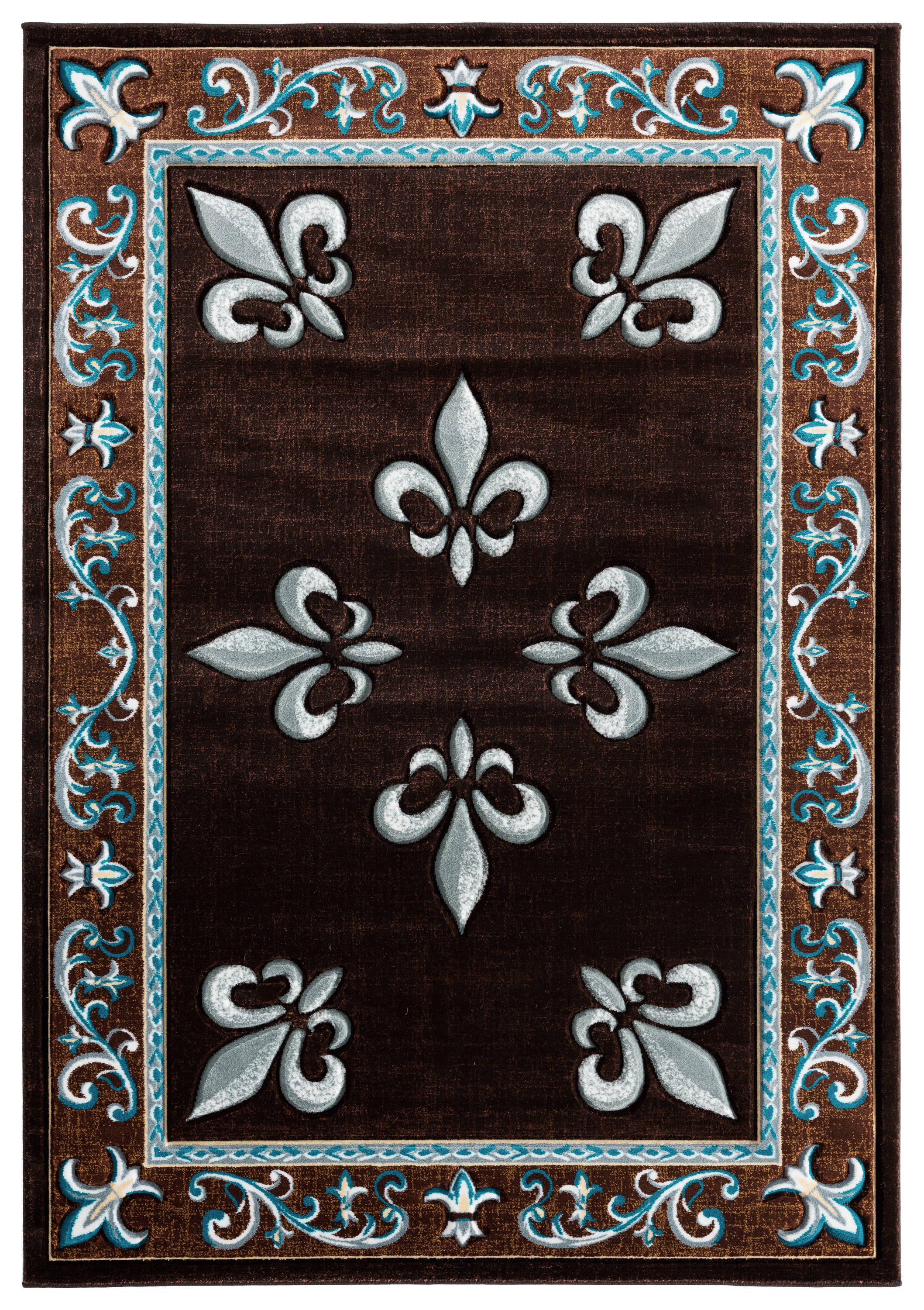 United Weavers Of America 2050 11069 912 Bristol 8 x 11 (ft) Polypropylene Turquoise Rectangular Indoor Border Area rug
