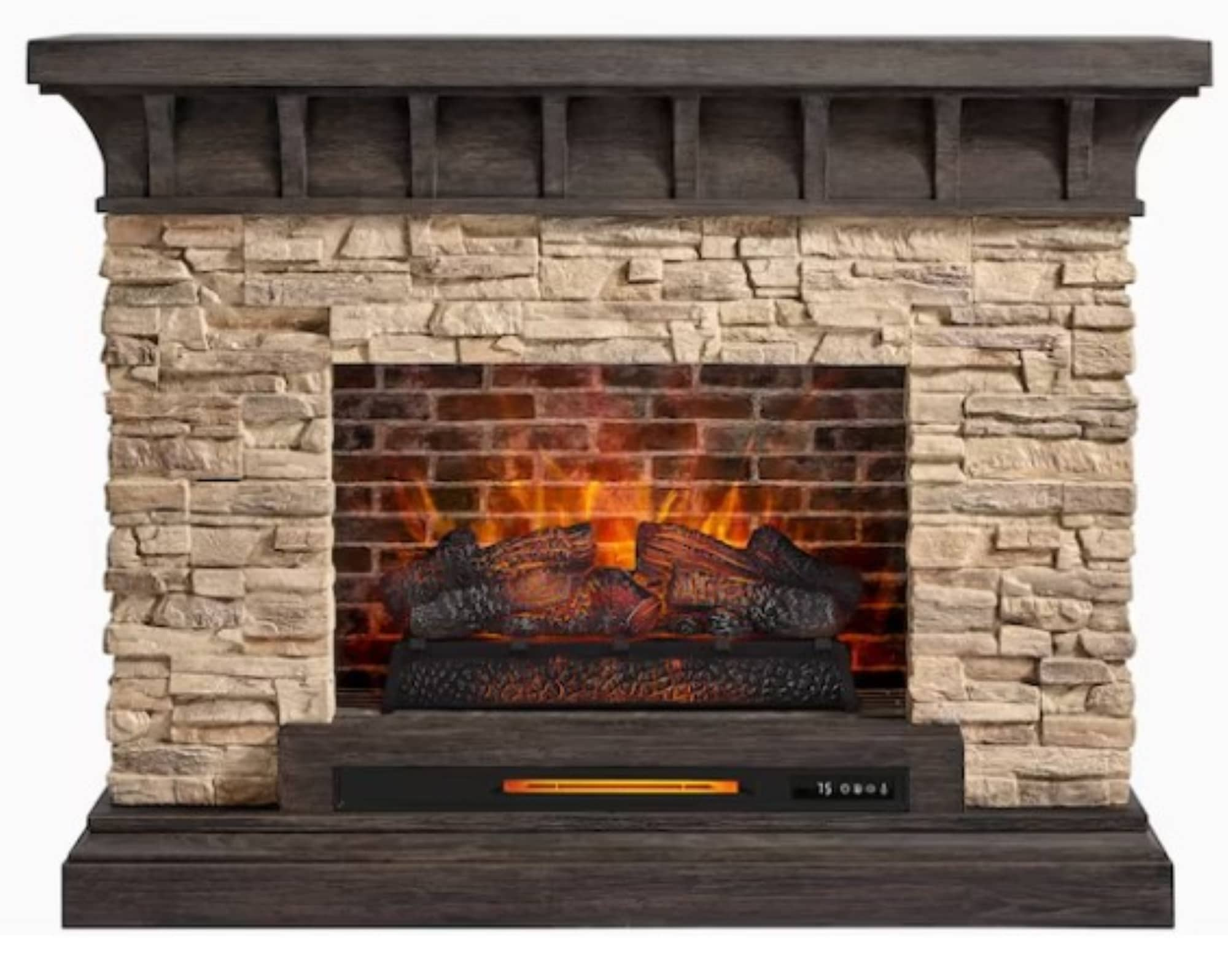 allen + roth 53-in W Sedona Infrared Quartz Electric Fireplace 2289FM-26-932 Sansujyuku sansujyuku.com