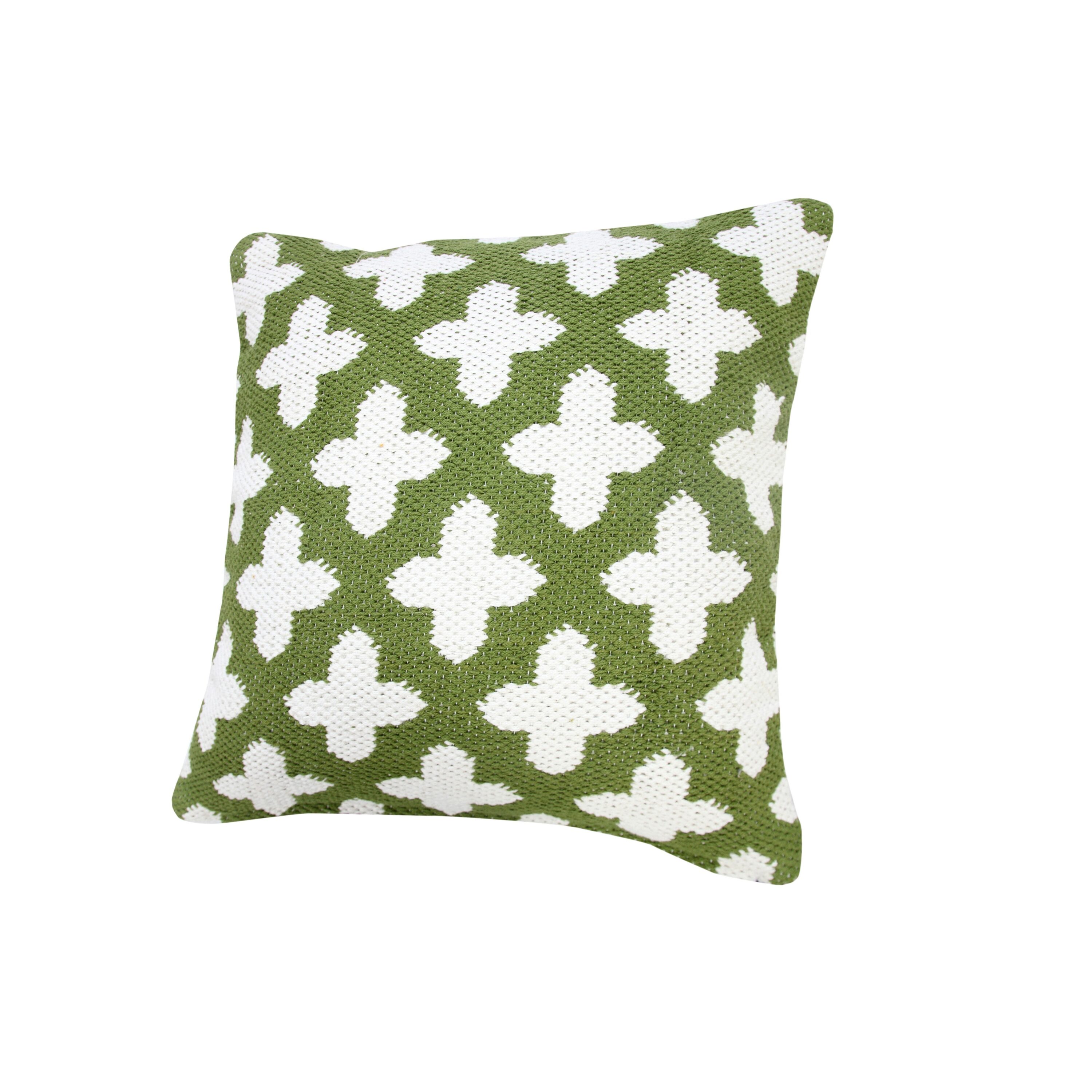 LR Home Modern Motif 20-in x 20-in Green/White Indoor Decorative Pillow in  the Throw Pillows department at