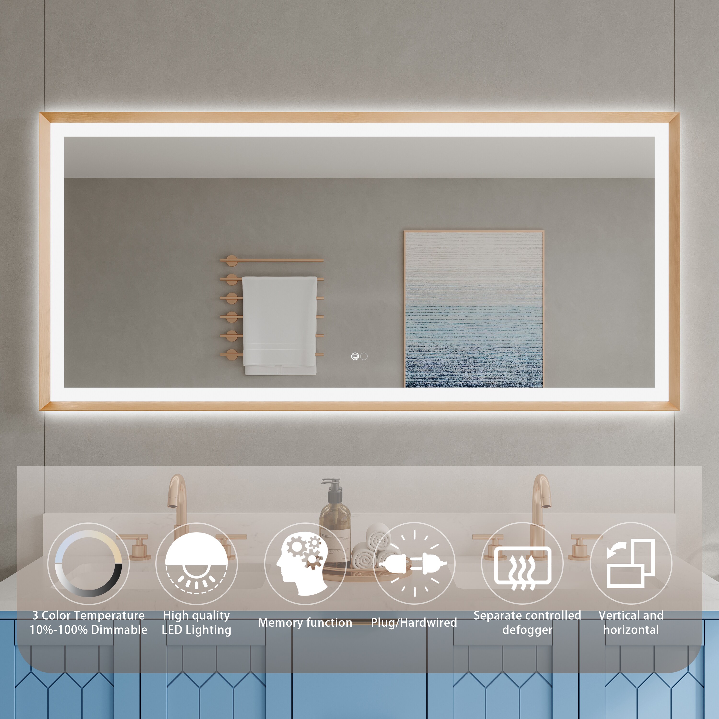 CALVON CLW66028BG Framed-Bath-Mirrors - View #4