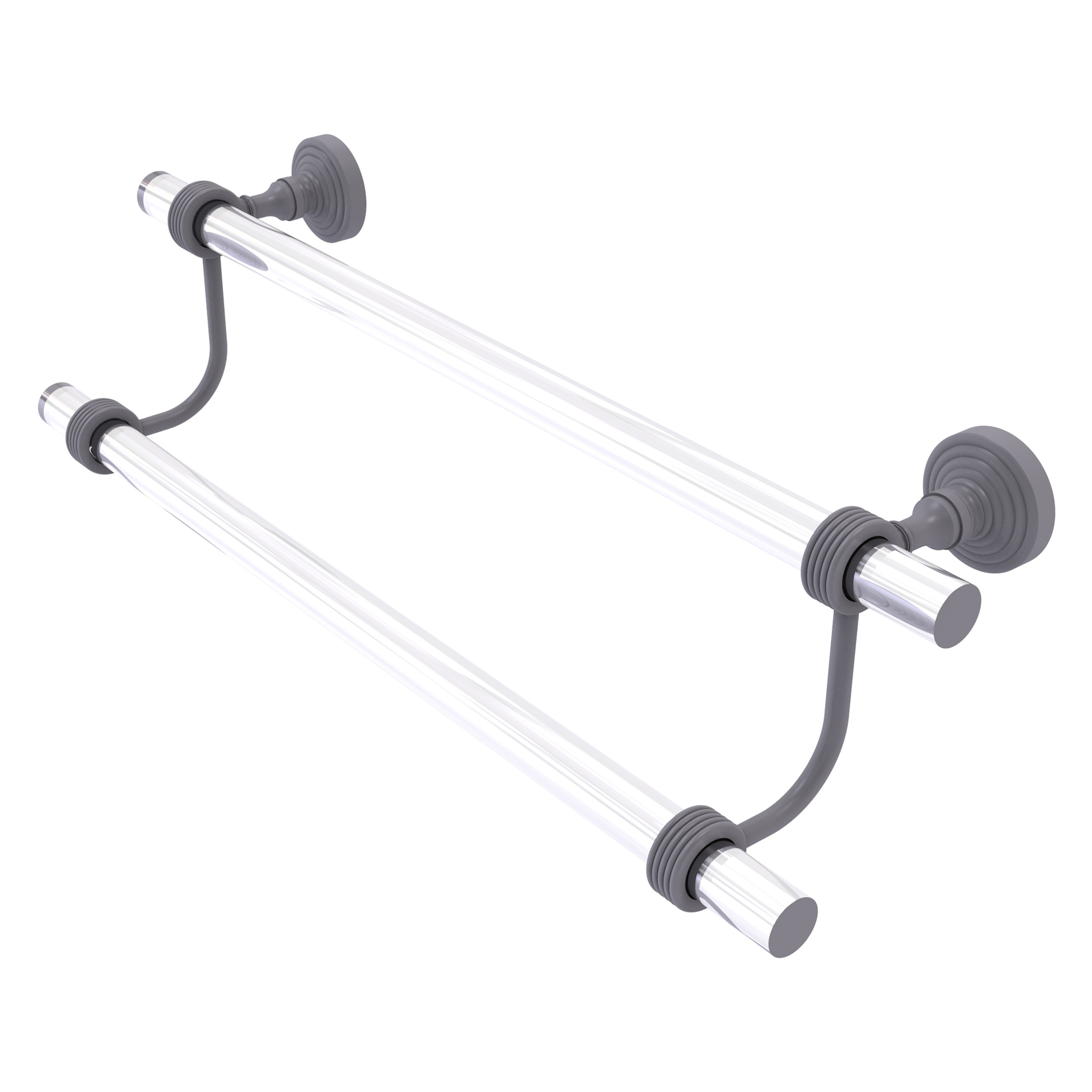 Allied Brass PG-72G-18-GYM Pacific Grove 18-in double Matte Gray Wall mount Double Towel Bar