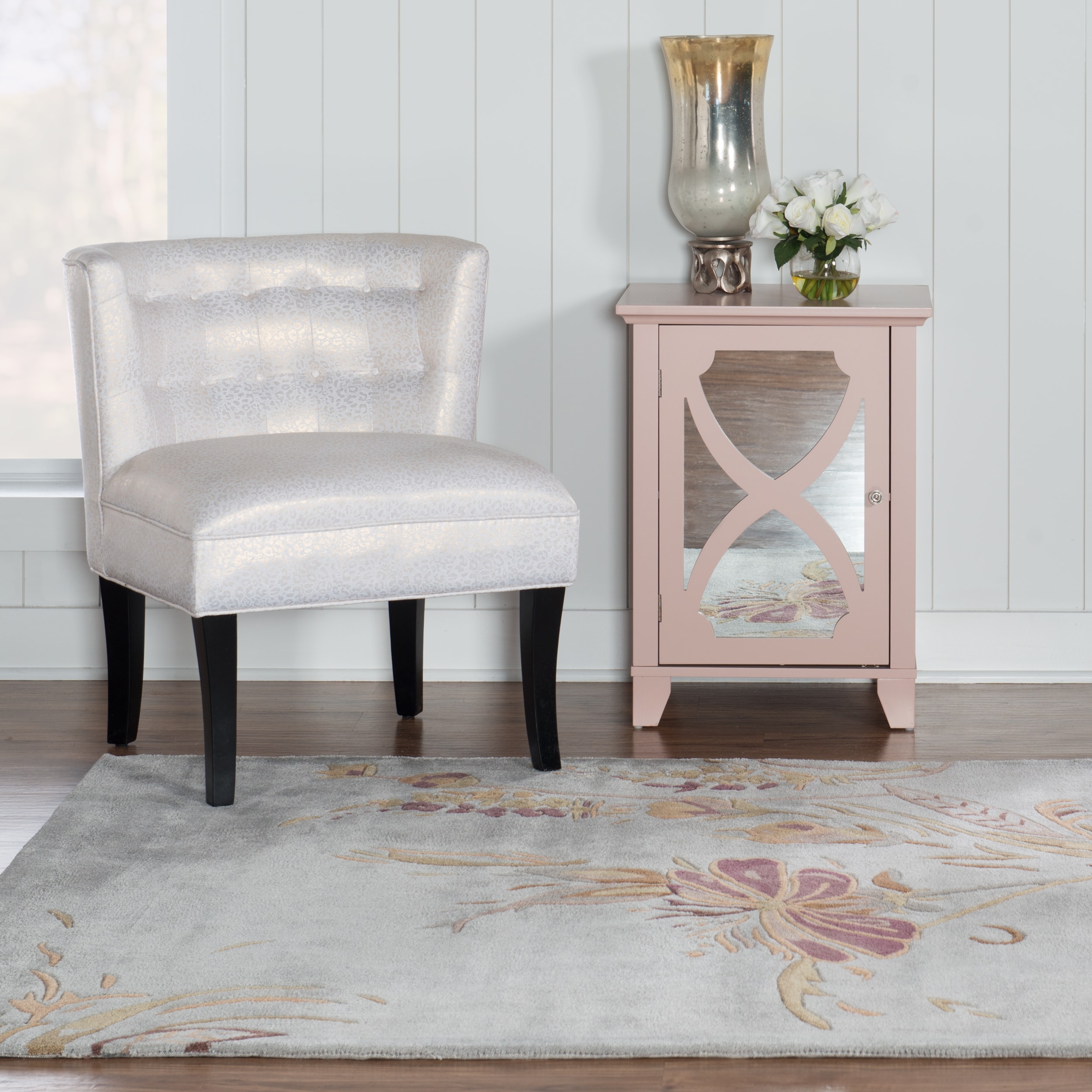 Linon RUG-TAMO1481 Trio 8 X 10 (ft) Plate Blue Indoor Floral/Botanical Bohemian/Eclectic Area Rug