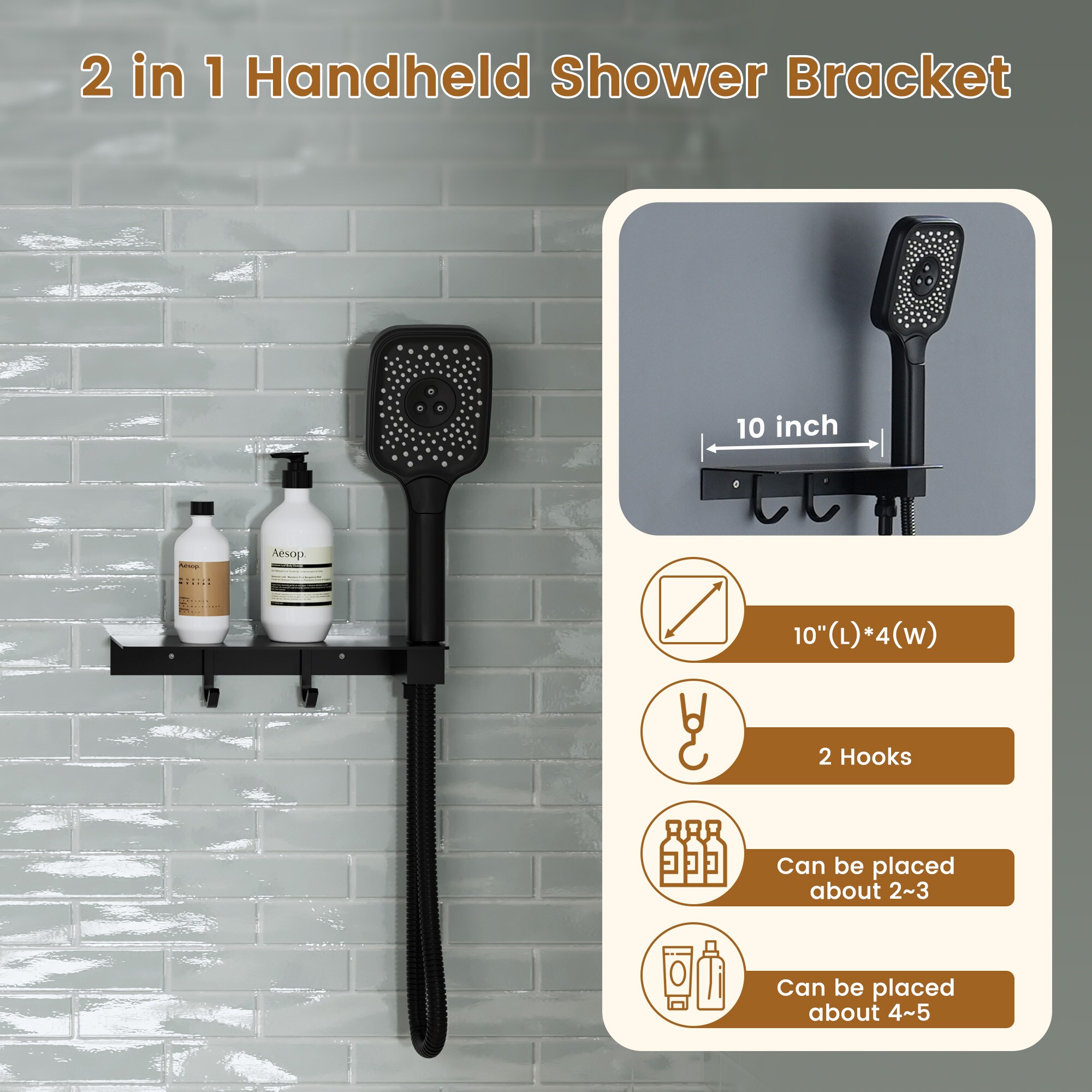 CASAINC WF6643-10BL Showerhead-Bar-Panels - View #9