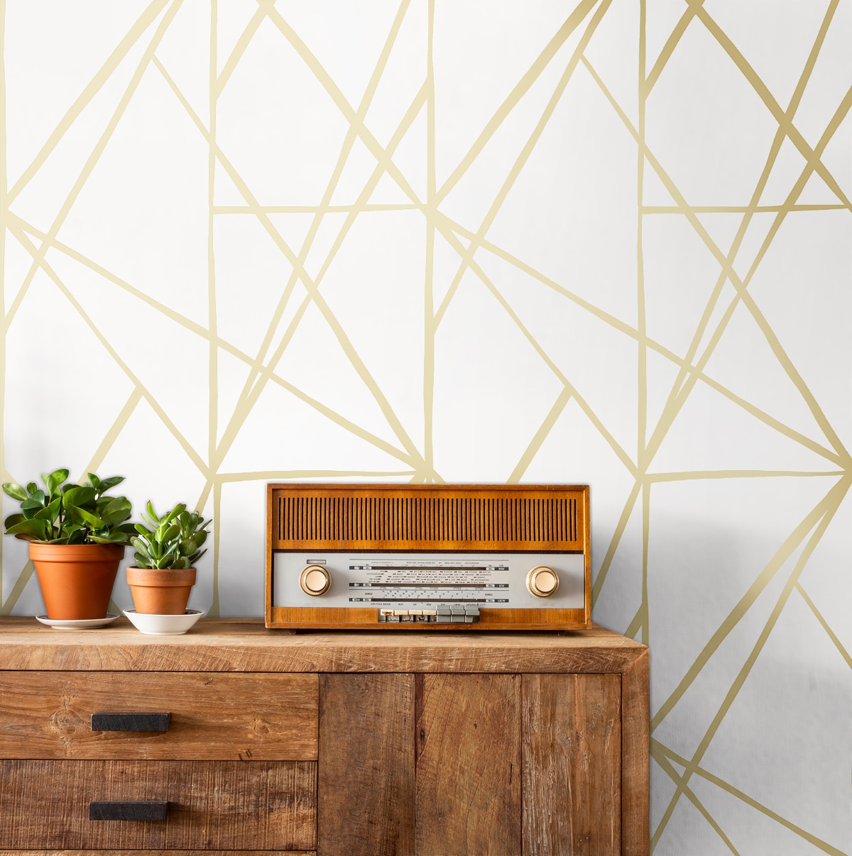 Golden Lines MW073 Gold geometric lines wallpaper SandGold  KEK  Amsterdam