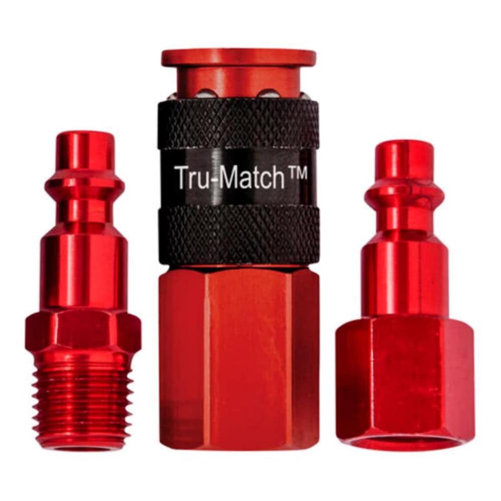 TRU-FLATE - Tru-Match 1/4 in. Aluminum Coupler and Plug Kit 3 Piece