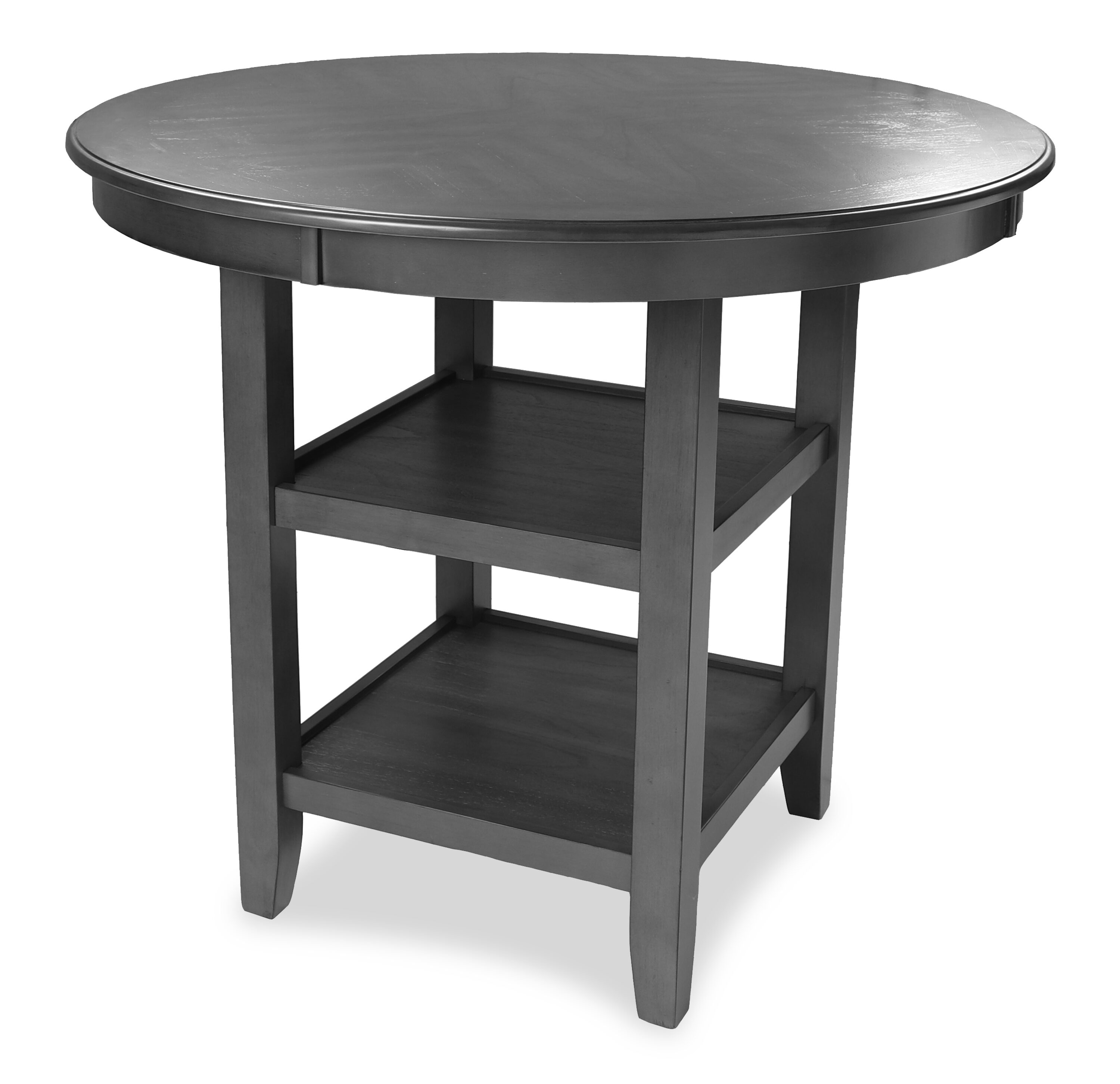 Contemporary 42" Round Gray Dining Set with 4 Padded Chairs