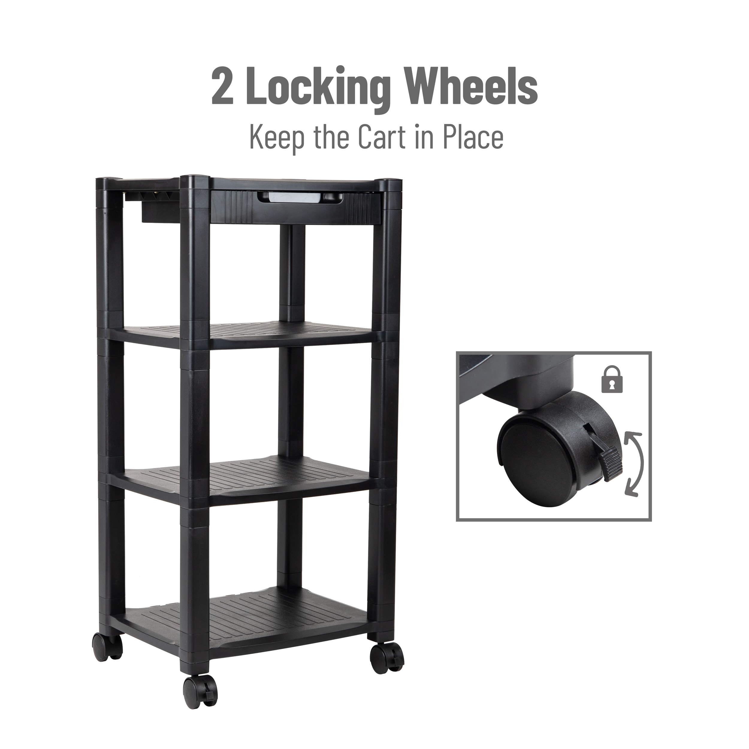 Mind Reader PRCARTLG-BLK Office-Carts - View #5