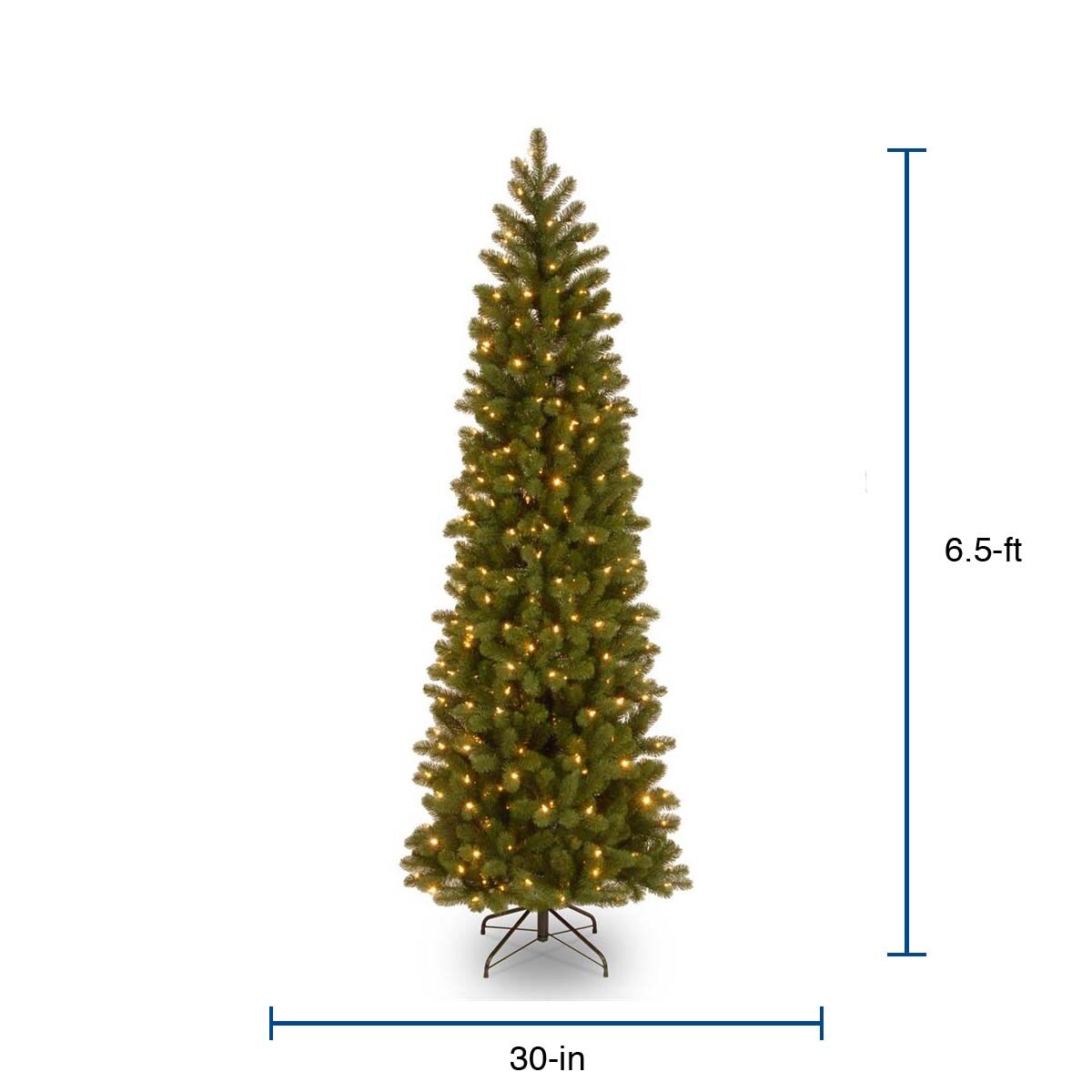 National Tree Company 6.5-ft Douglas Fir Pre-lit Slim Artificial ...