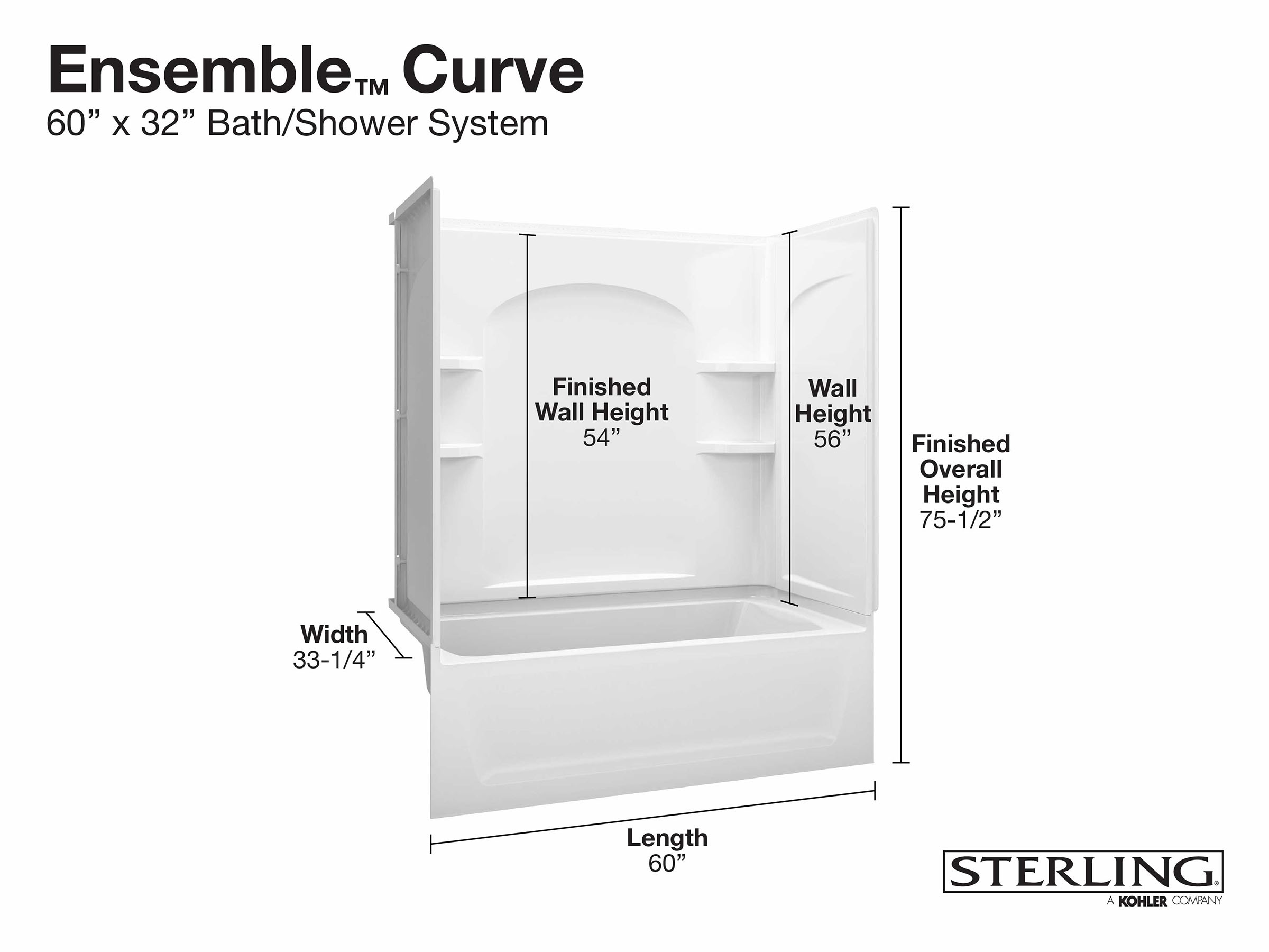 Sterling 71224800-0 Bathtub-Wall-Surrounds - View #6
