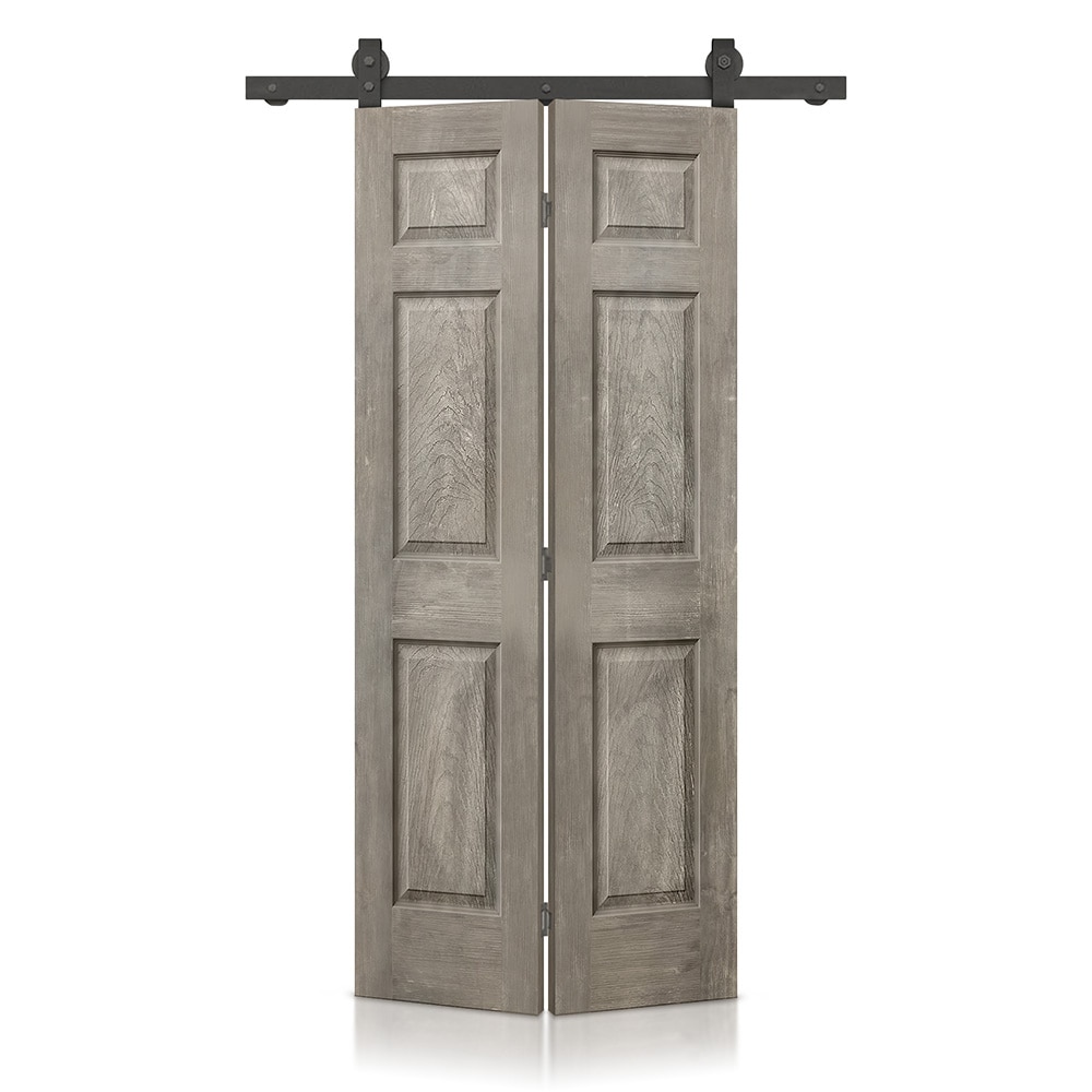 CALHOME 36-in x 80-in Vintage Gray Mdf Single Barn Door (Hardware ...