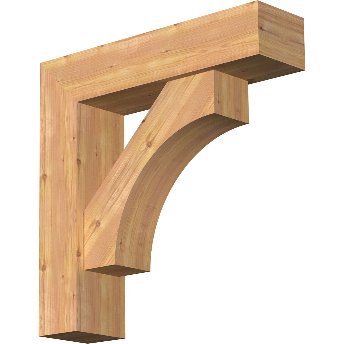 Ekena Millwork 1464486 Westlake Block Smooth Bracket with Offset Brace 7-1/2-in x 30-in x 30-in Western red cedar Brown Wood Standard bracket