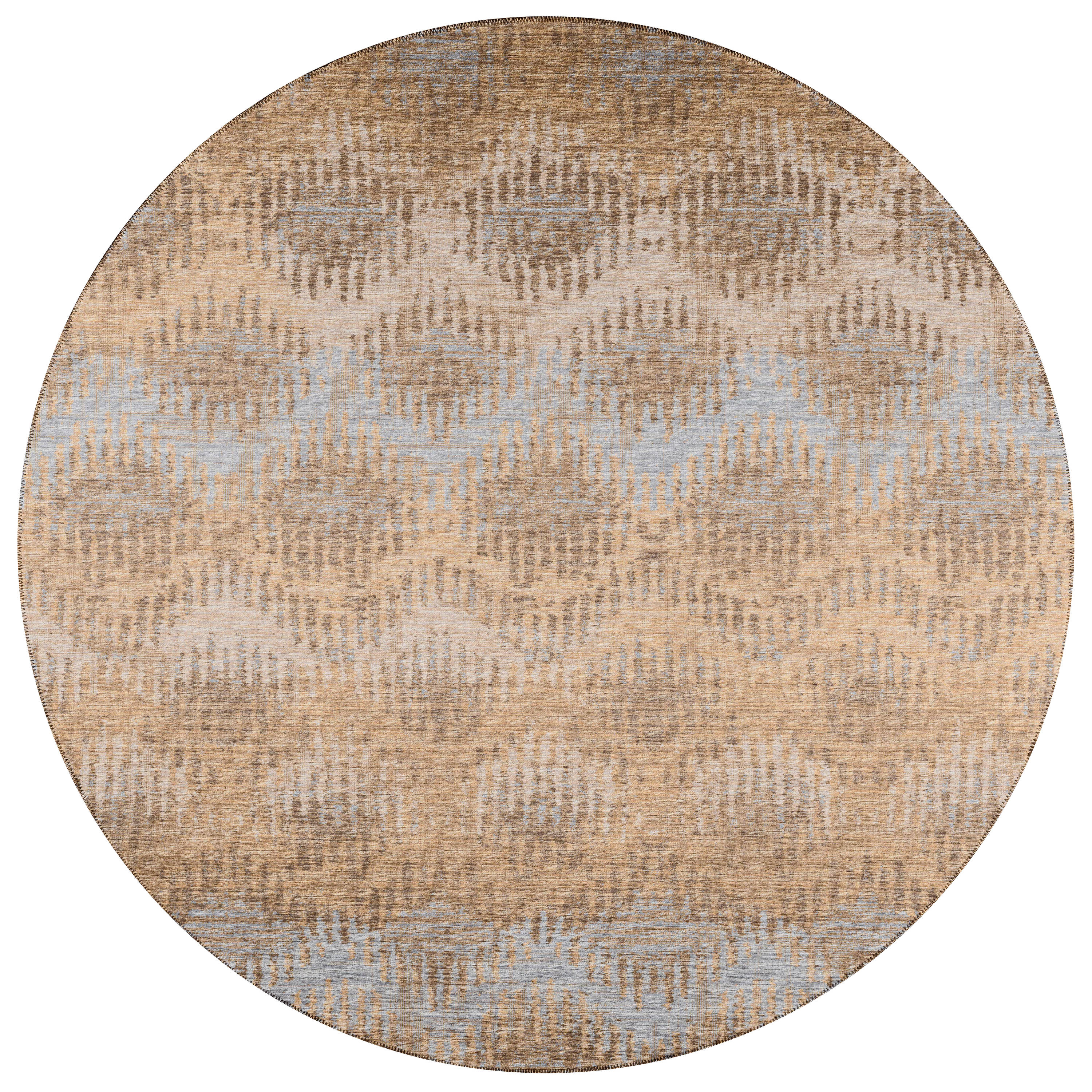 Addison Rugs ABV39EA8RO Bravado 8 x 8 (ft) Chenille Earth Round Indoor/Outdoor Chevron Southwestern Area rug