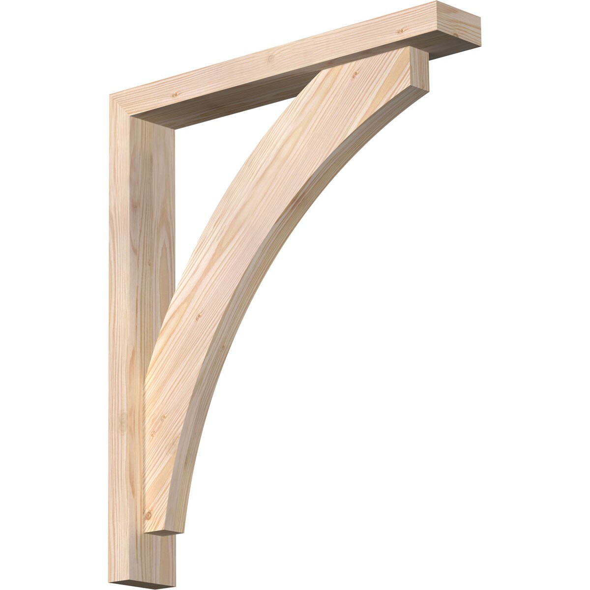 Ekena Millwork 1464121 Thorton Block Smooth Bracket with Offset Brace 3-1/2-in x 22-in x 26-in Douglas fir Brown Wood Standard bracket