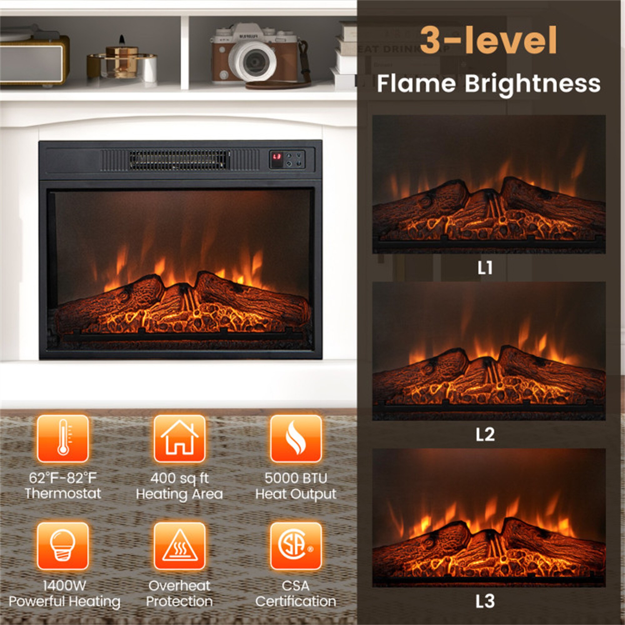 BABOOM BOM-9119745-OR Electric-Fireplaces - View #7