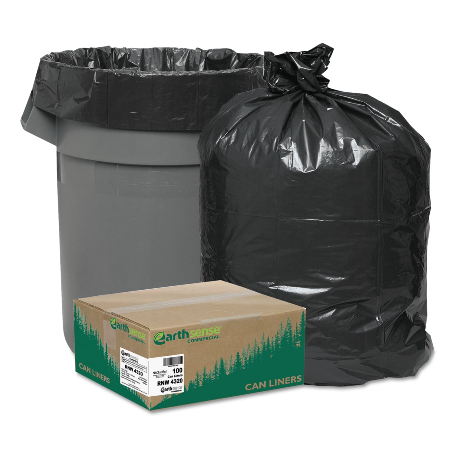 Webster EarthSense 0.7 mil Trash Bags 13 gal 24 H x 32 W 75percent Recycled  White 150 Bags - Office Depot