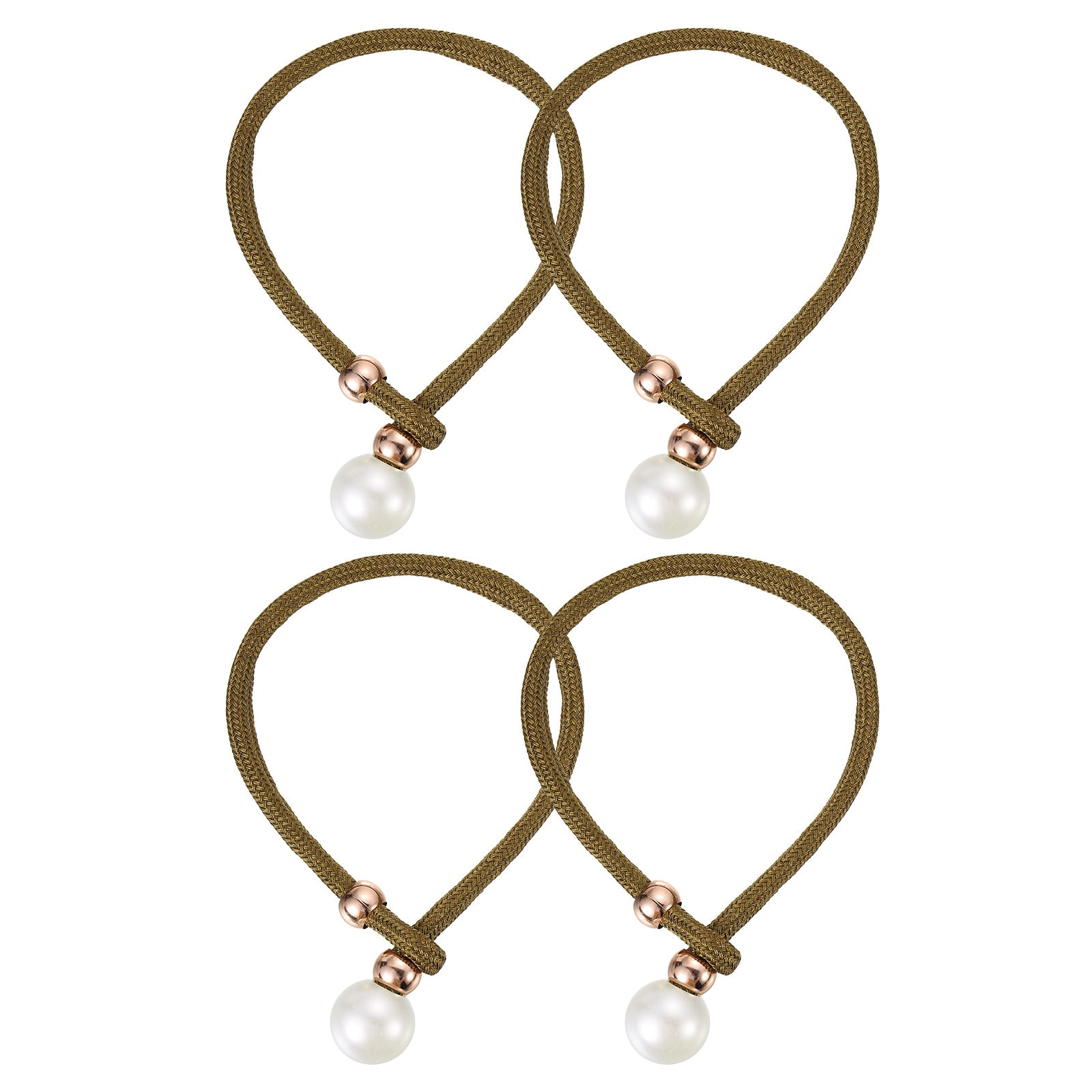 Unique Bargains Curtain Tieback 4 Pack Polyester Hand Woven Decorative Rope Curtain Holdback for Bedroom Living Room Office Coffee