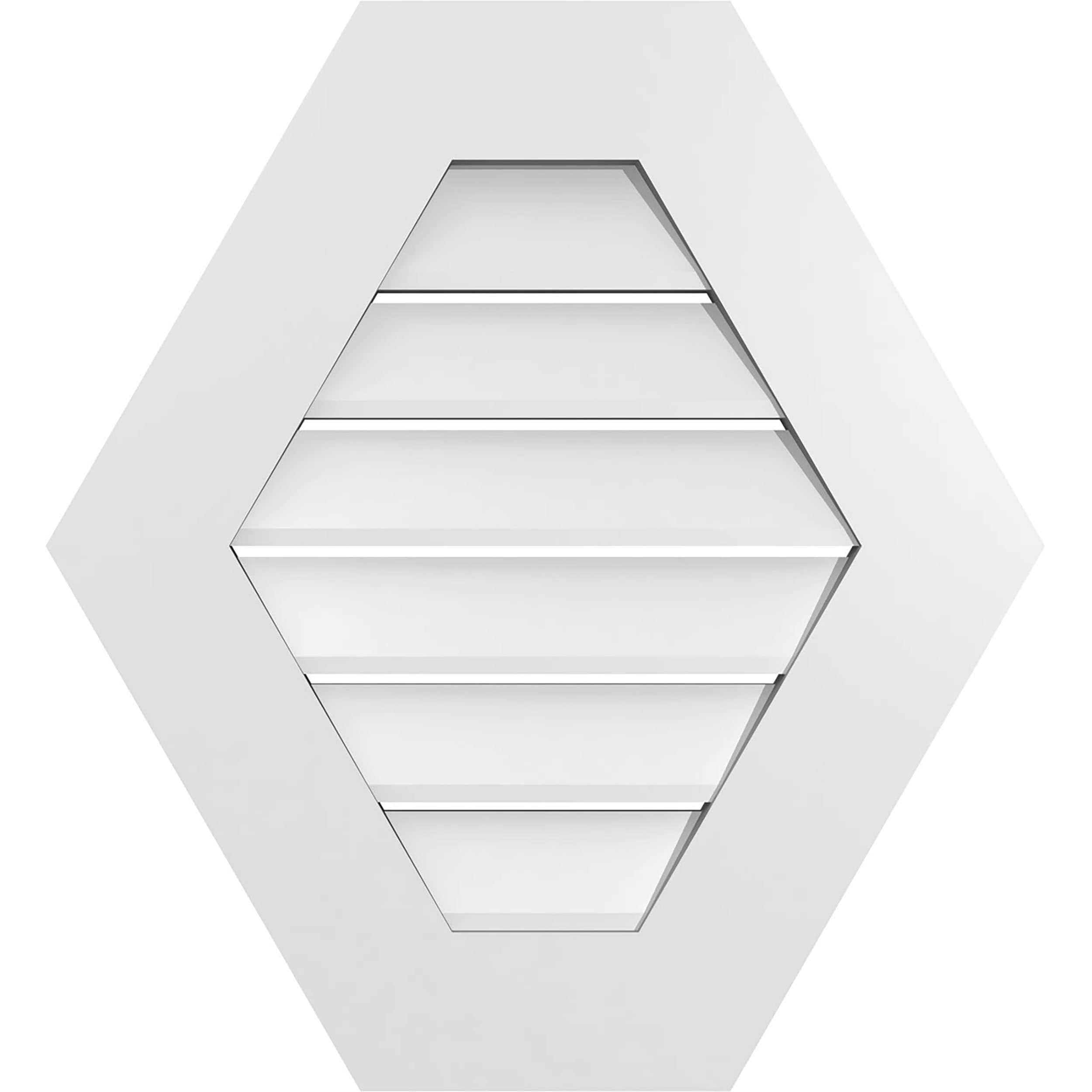Ekena Millwork GVPHP22X2401SF 22-Inches x 24-Inches Off-white Peaked PVC Gable Louver Vent