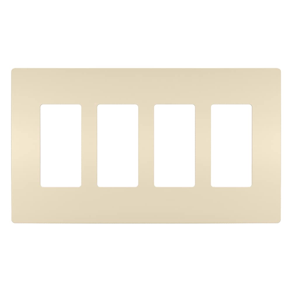 Legrand RWP264LACC6 radiant 4 -Gang Midsize Size Light Almond Polycarbonate Indoor Screwless Decorator Wall Plate