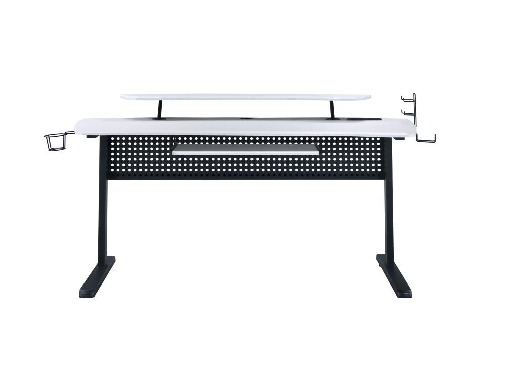 Ultimate Black Gaming Desk with Hutch, USB & Power Outlets