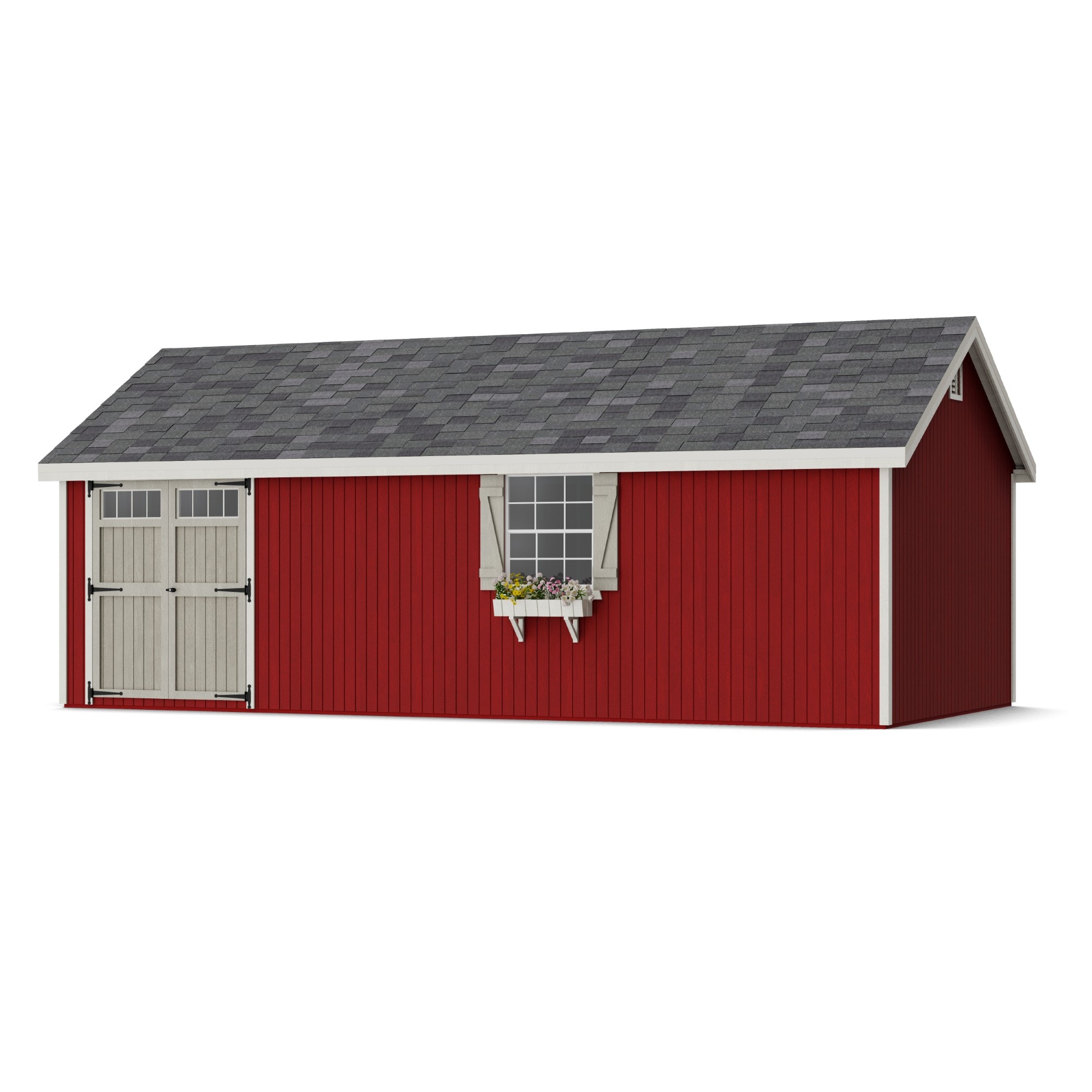 Little Cottage Co 12X24 PCGS-PC-FK Colonial Pinehurst 12-ft x 24-ft Gable Style Wood Outdoor Storage Shed with 1 Windows 2 Doors