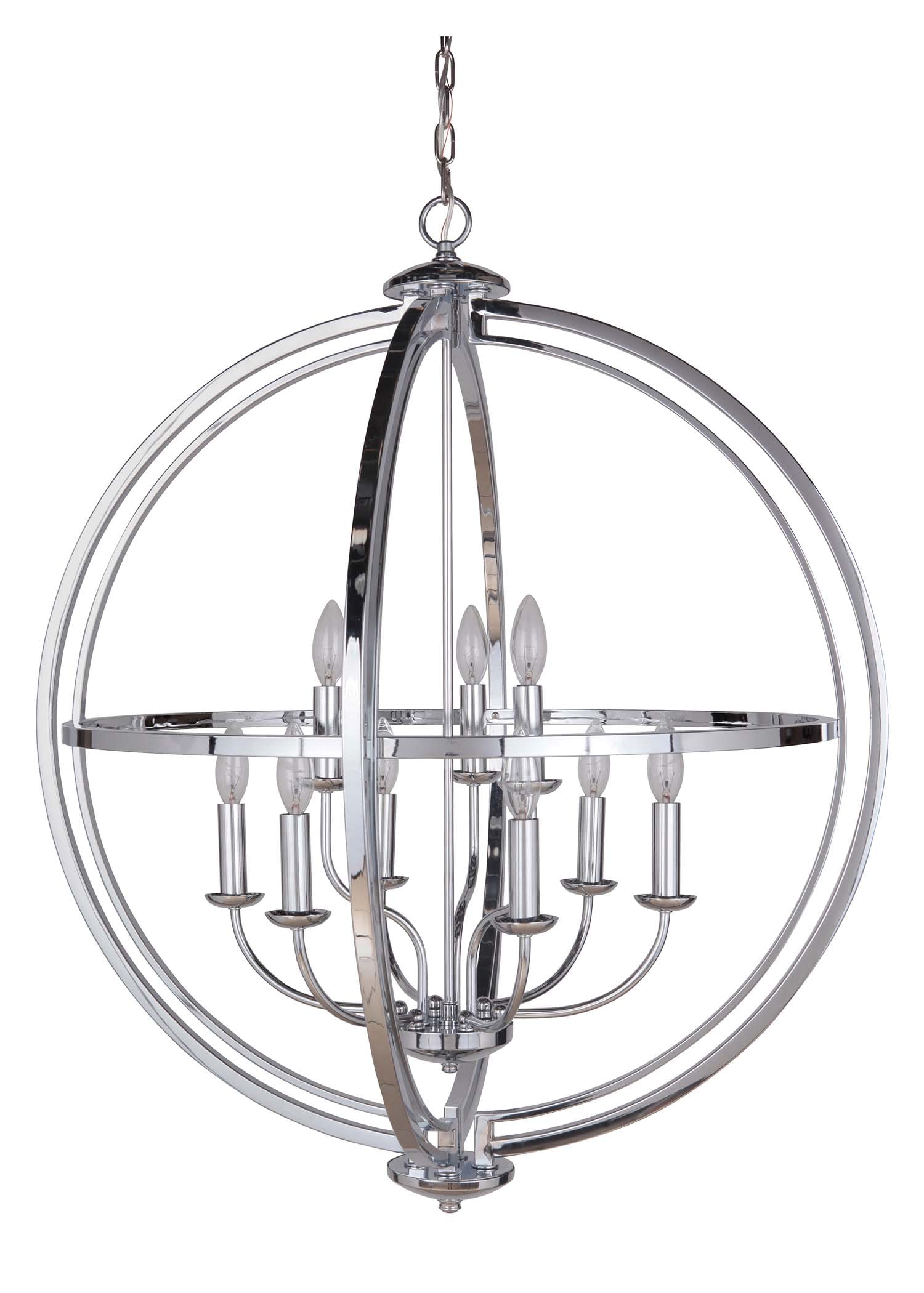 Craftmade 40139-CH Berkeley 9 -Light Polished Chrome Transitional For Use in Bedrooms, Dining Rooms, Foyers, Kitchens, Living Rooms Chandelier