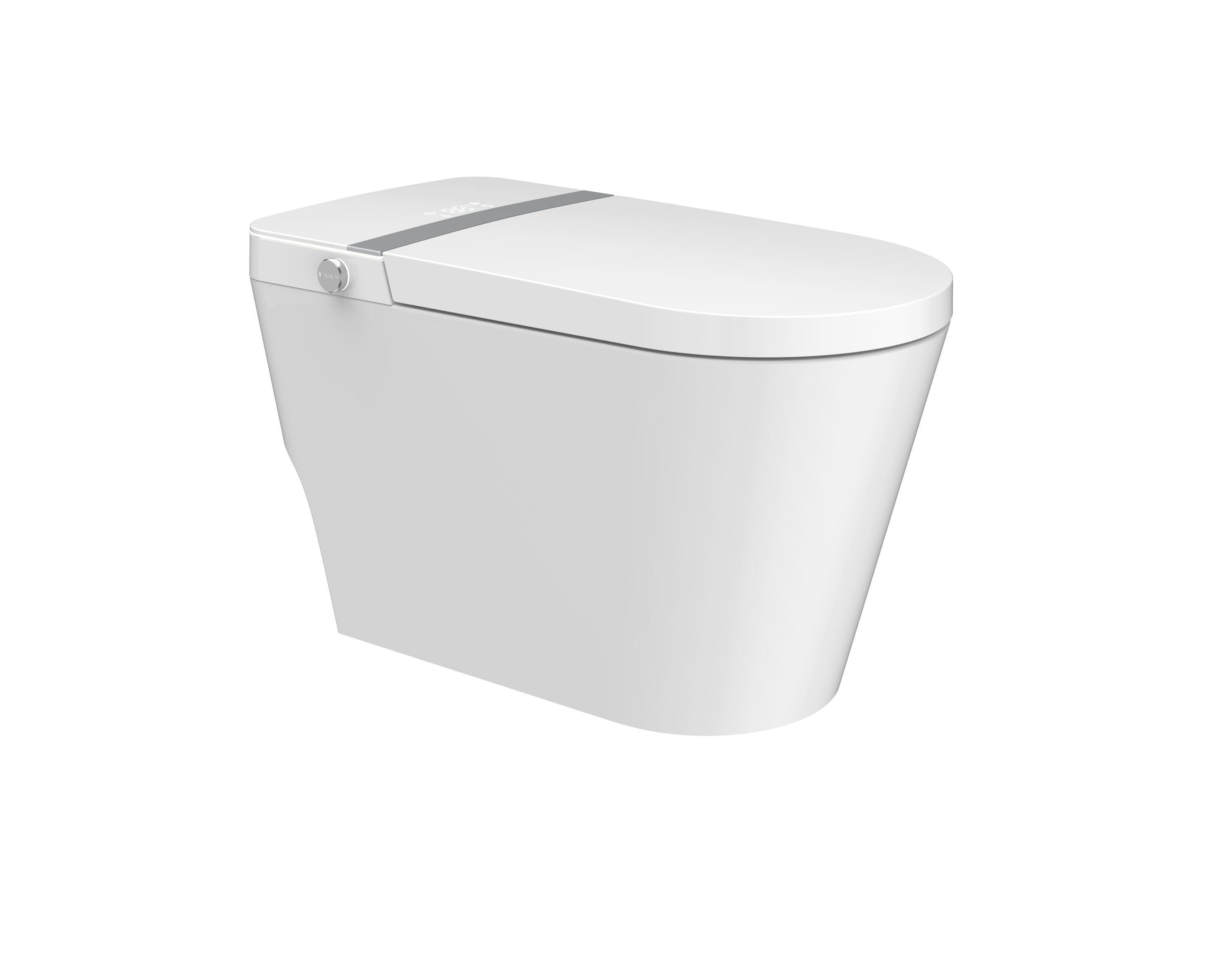WELLFOR UBSY740A White Elongated Standard height 12-in Rough-In Dual Flush Smart Compatible Soft Close 1-piece Bidet Function Toilet