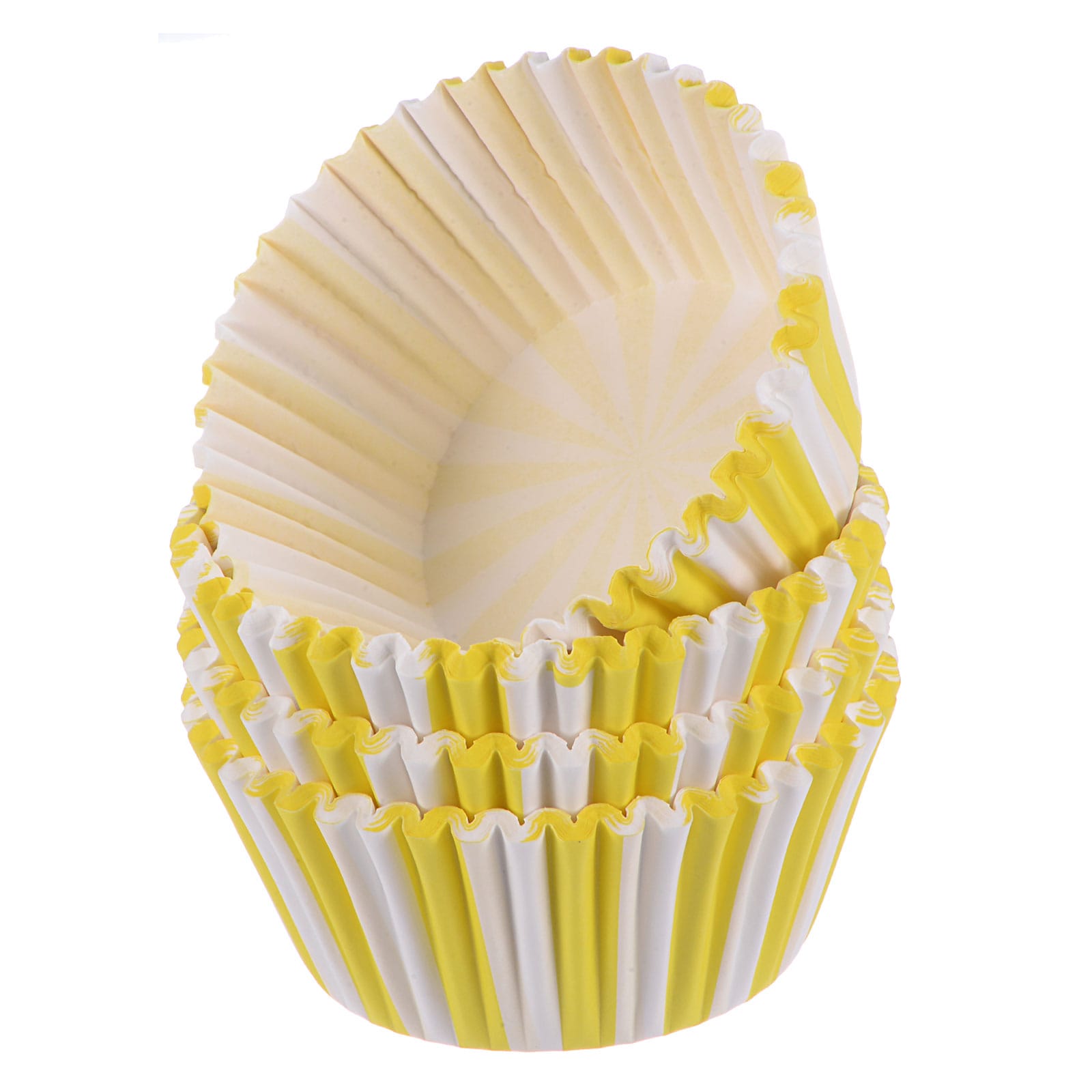 Harfington 100pcs Cupcake Liners Yellow Stripe Cupcake Cups Standard Size Muffins Liners Papers Baking Cups Wrappers Greaseproof for Party Wedding Birthday
