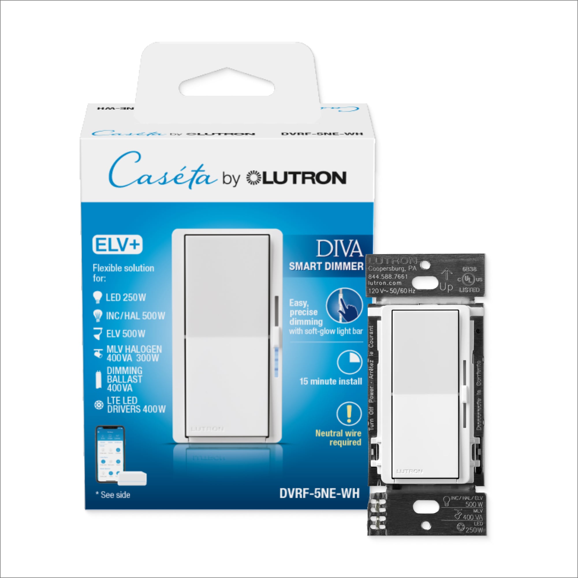 Lutron Caseta Smart Lighting Multi-location Smart With LED Illuminated ...