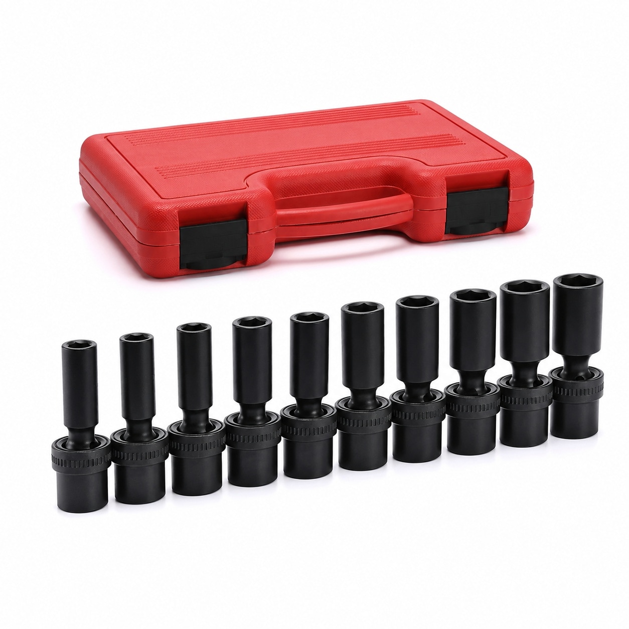 Aoibox  10 Piece 10mm 11mm Cr Mo Steel Impact Socket and Ratchet Set with organized storage for automotive repair machine