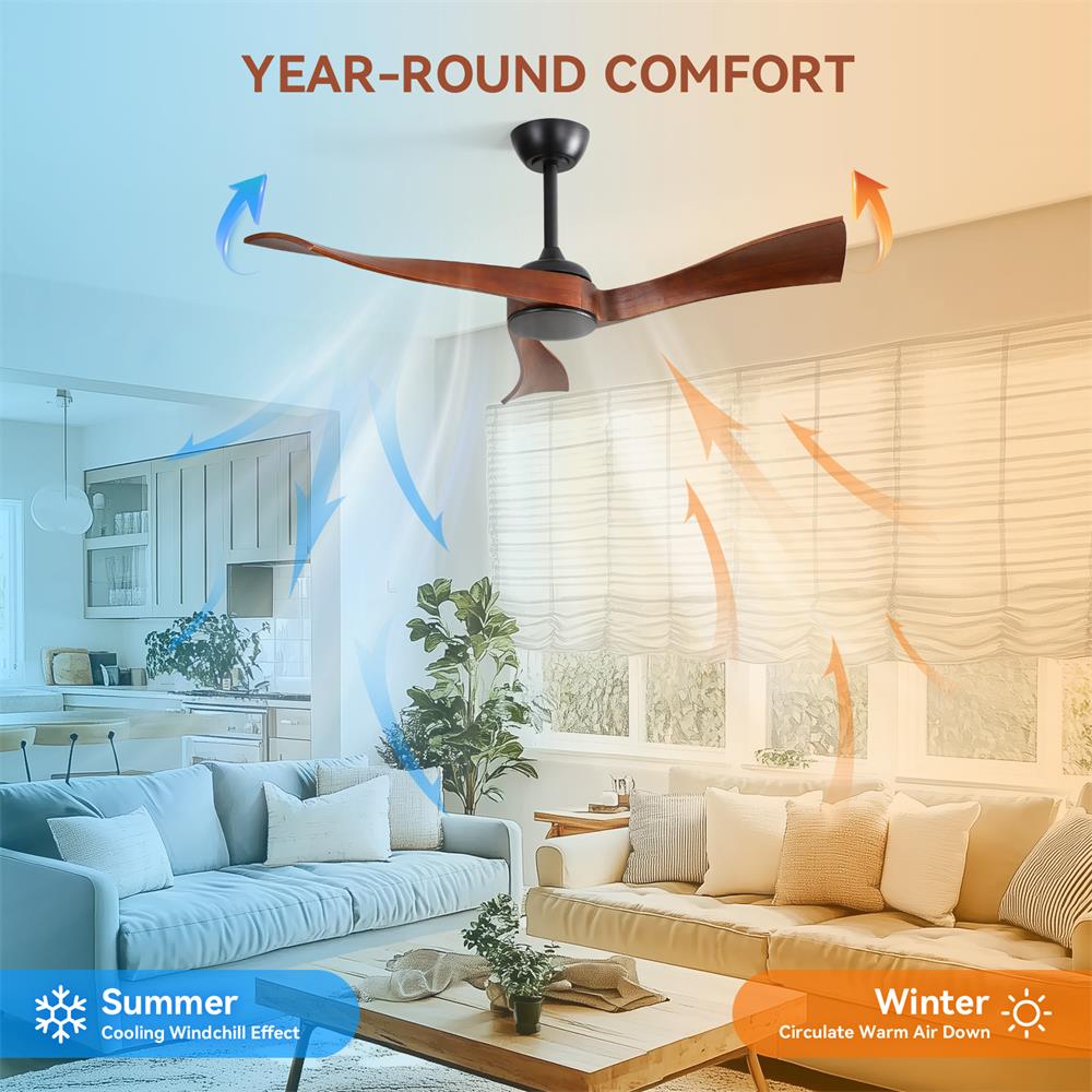 Sofucor LW-52K012-BK-WD-HTM Ceiling-Fans - View #3