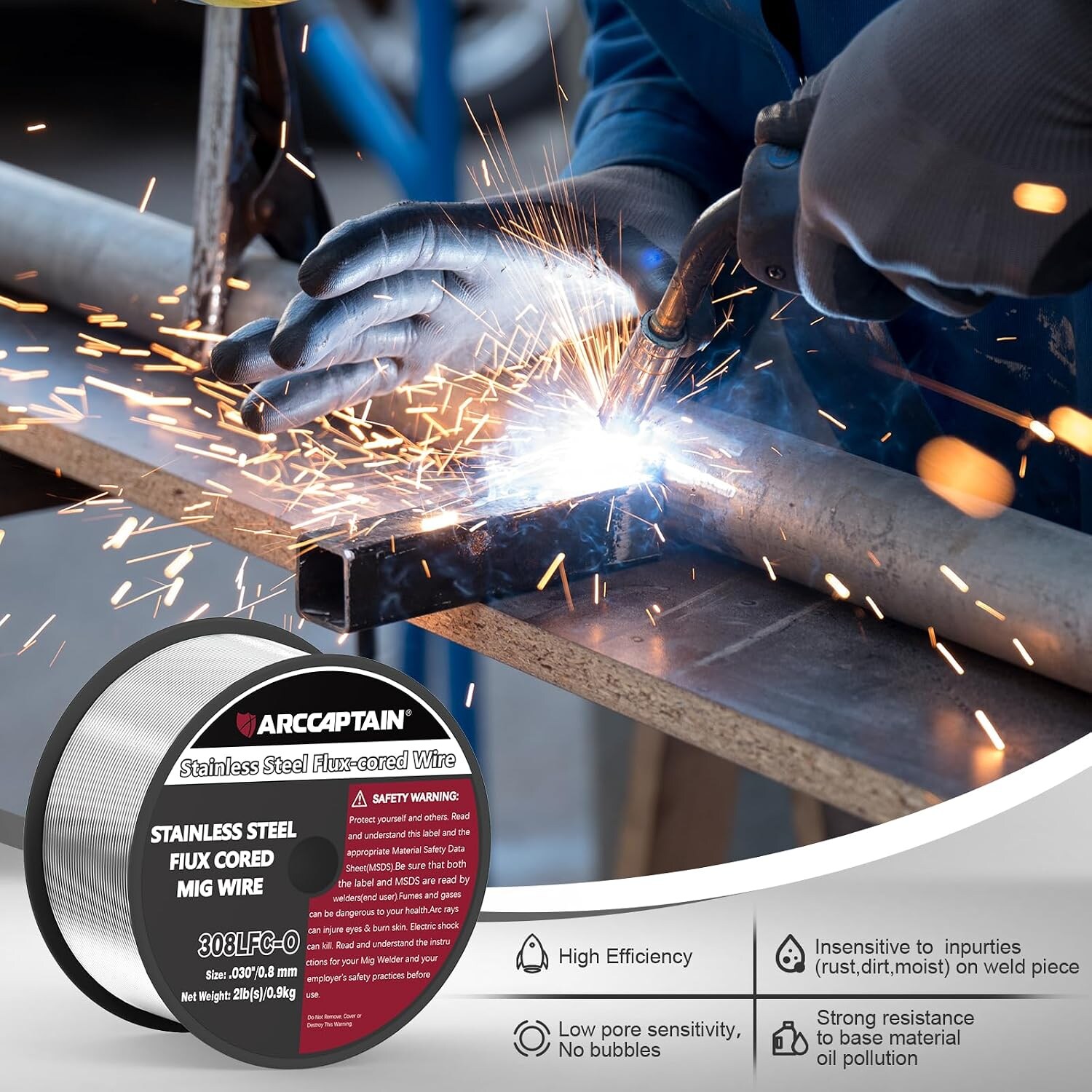 Arccaptain AR308LFC-O2 Consumable-Welding-Wire - View #5