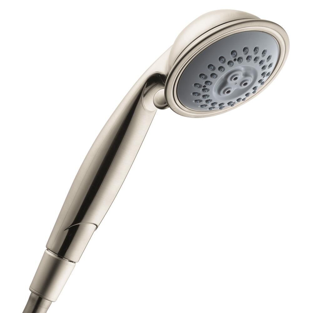 Hansgrohe HG Shower Brushed Nickel Round Handheld Shower Head 2.5-GPM ...