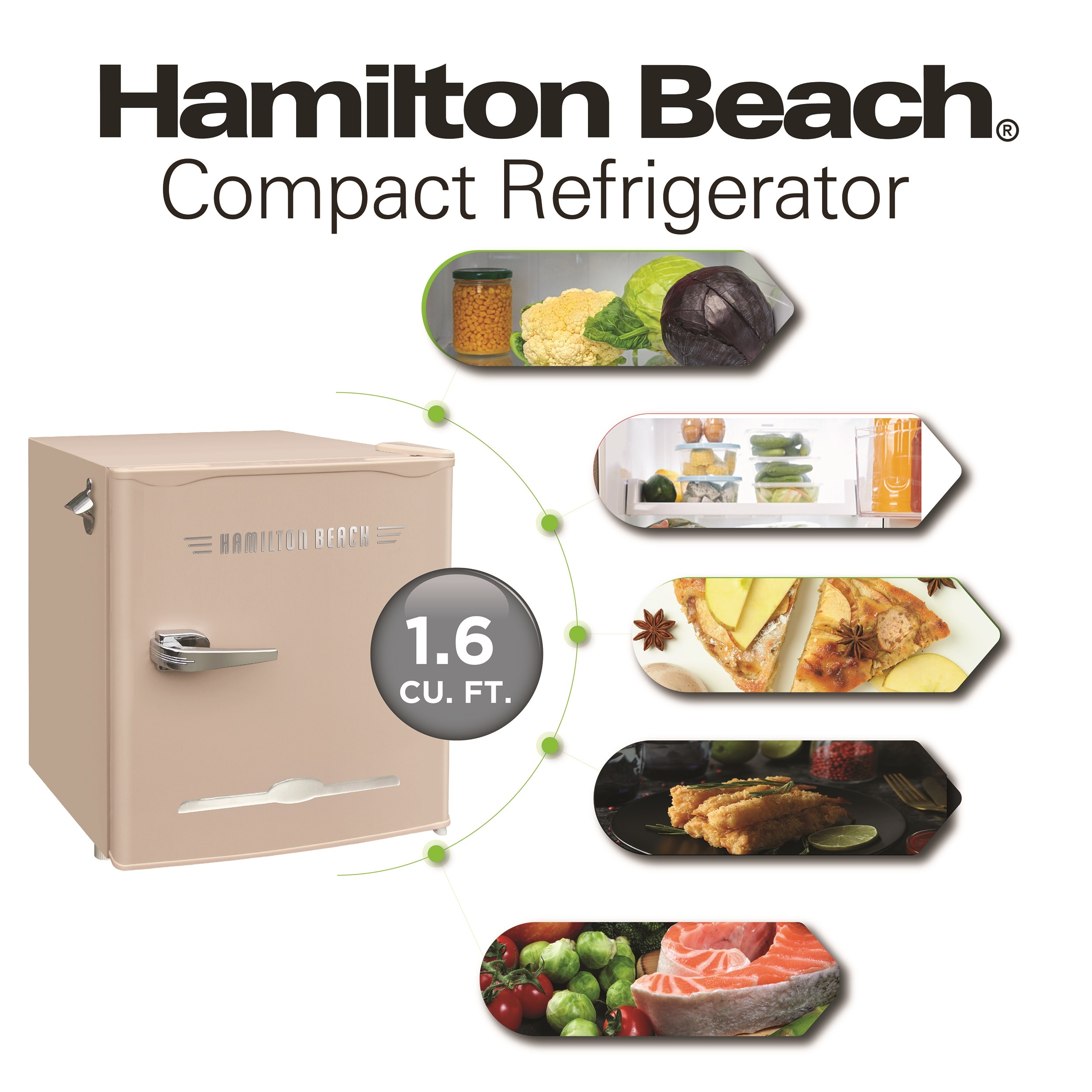 Hamilton Beach 1.6-cu ft Standard-depth Mini Fridge Freezer